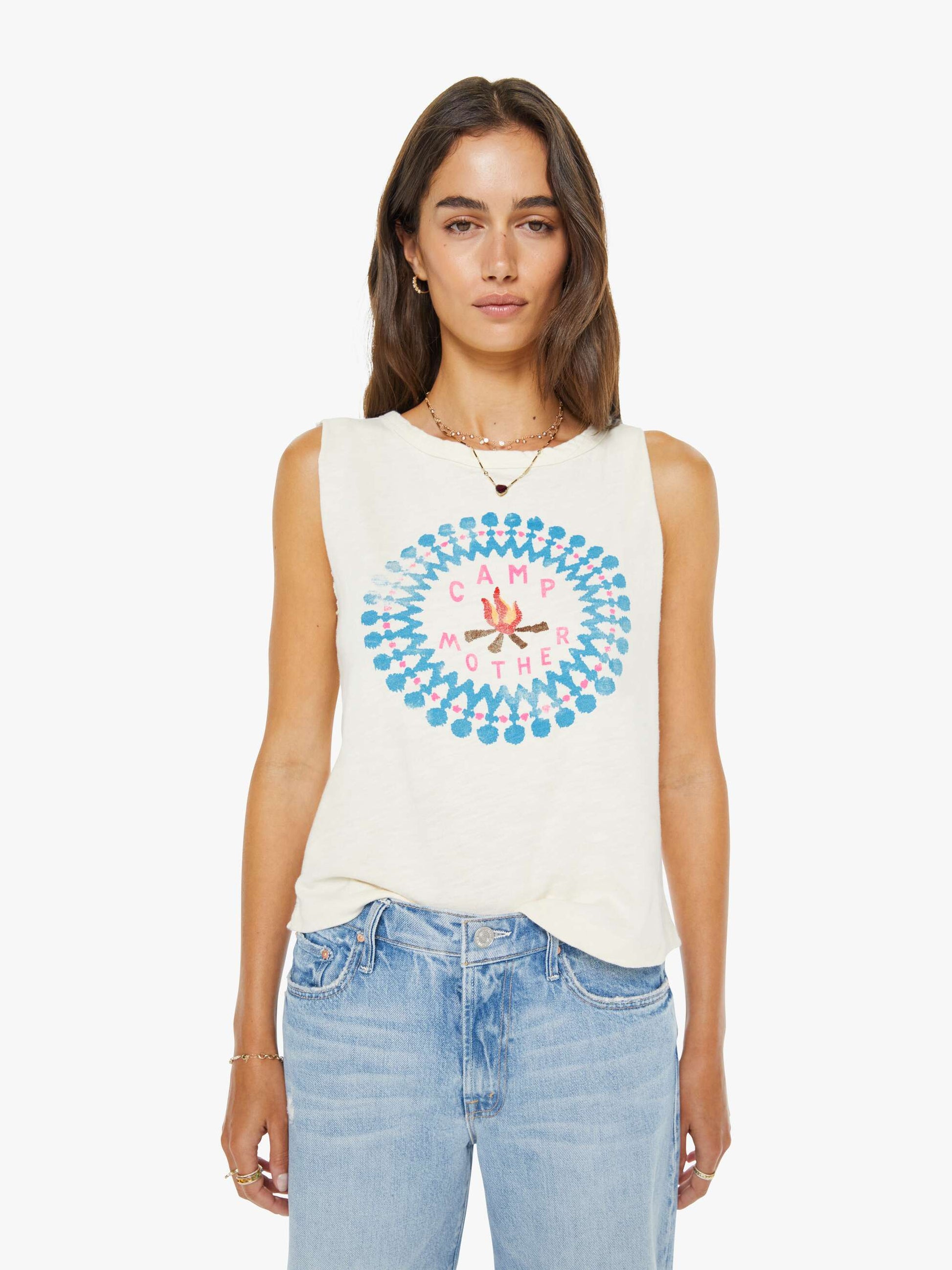 Mother Denim The Flirt Squad Antique White