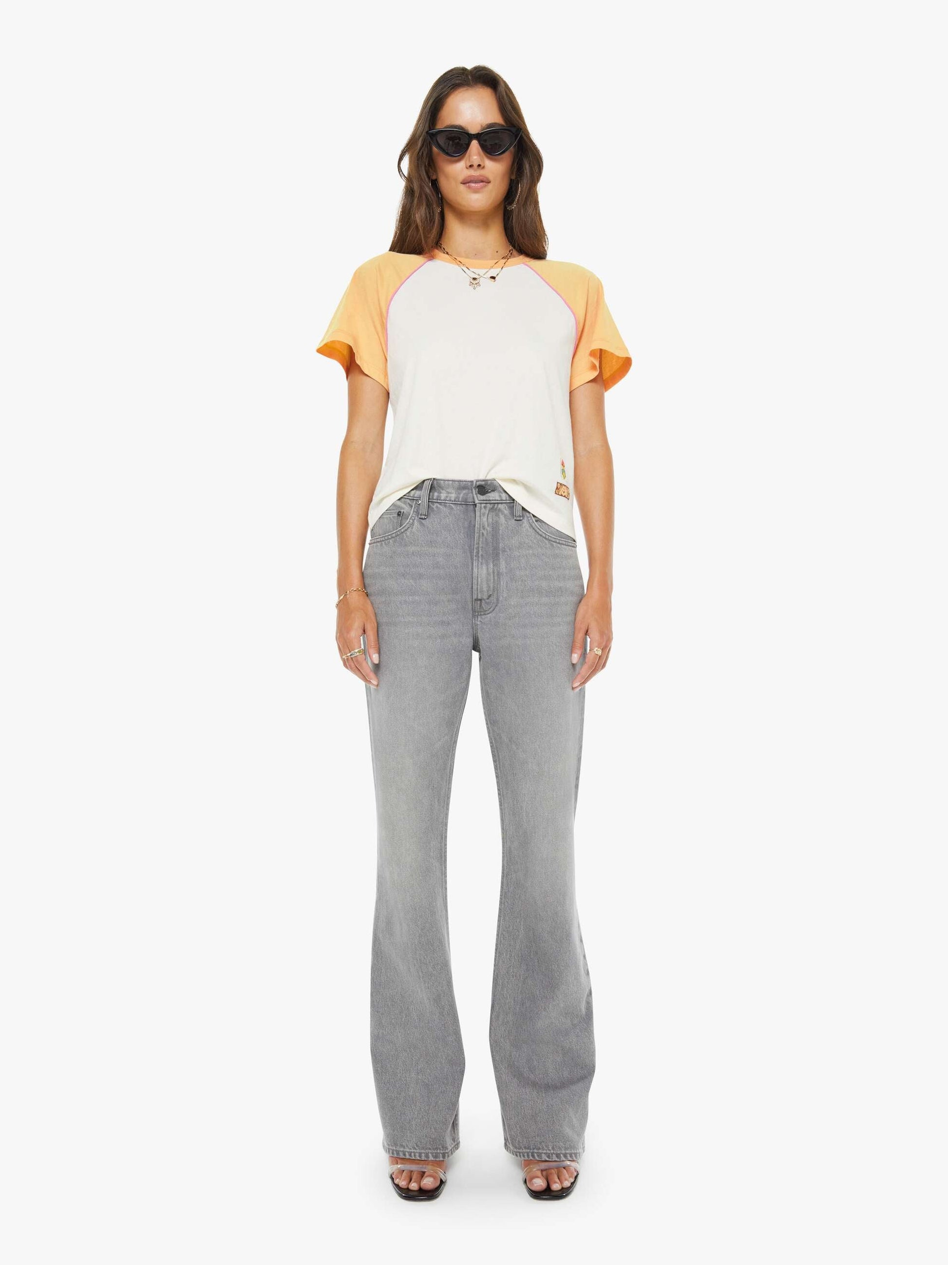 Mother Denim The Half Square Antique White