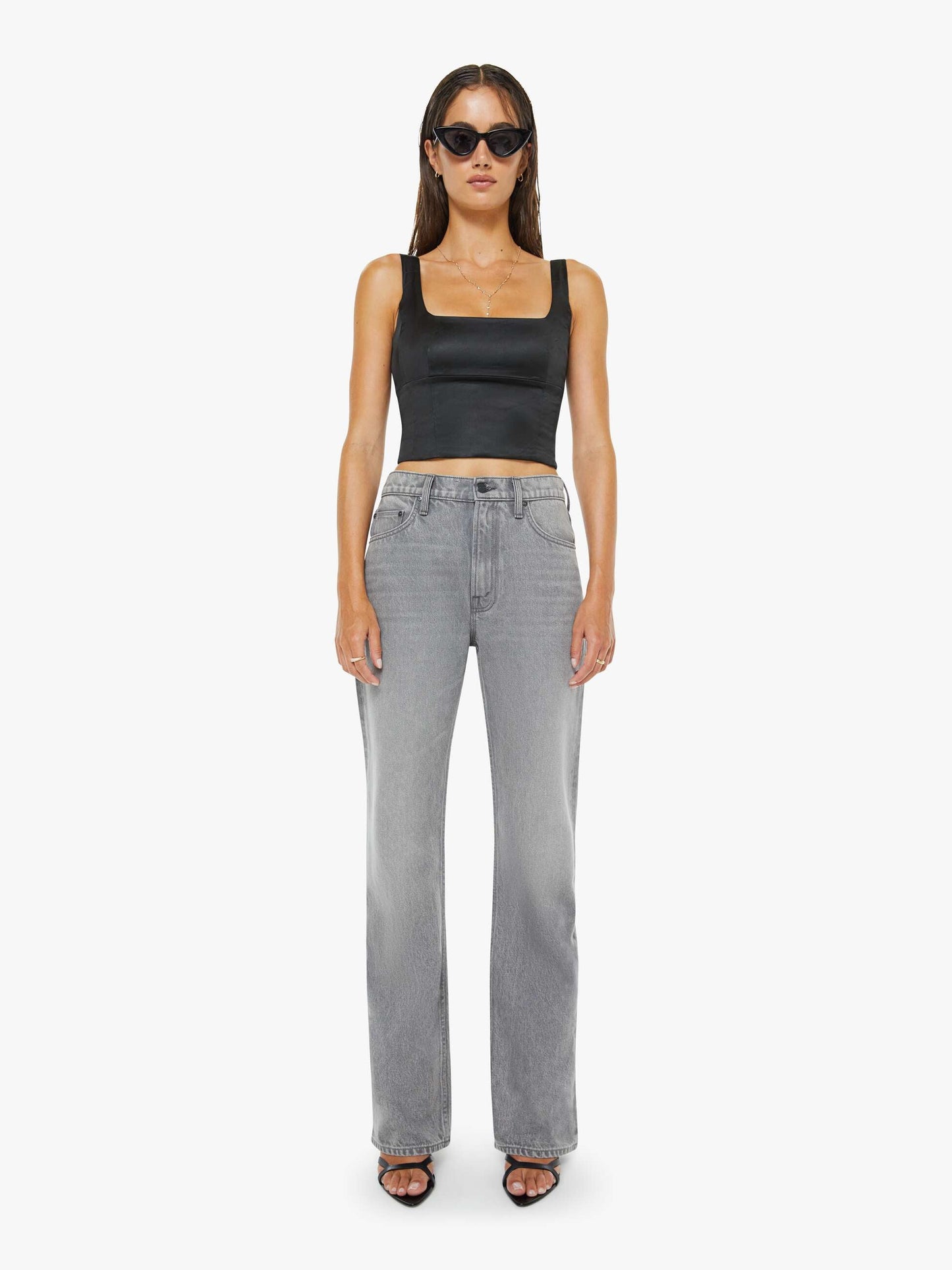 Mother Denim The Half Square Antique White