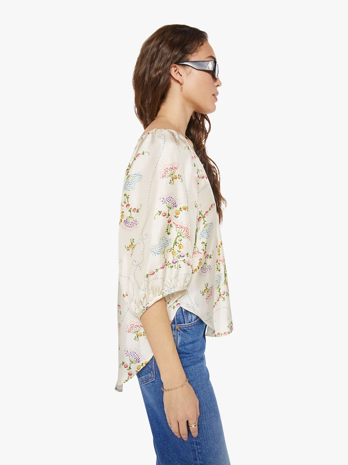 Mother Denim La Prestic Ouiston Moisson Top BRODERIE ECRU