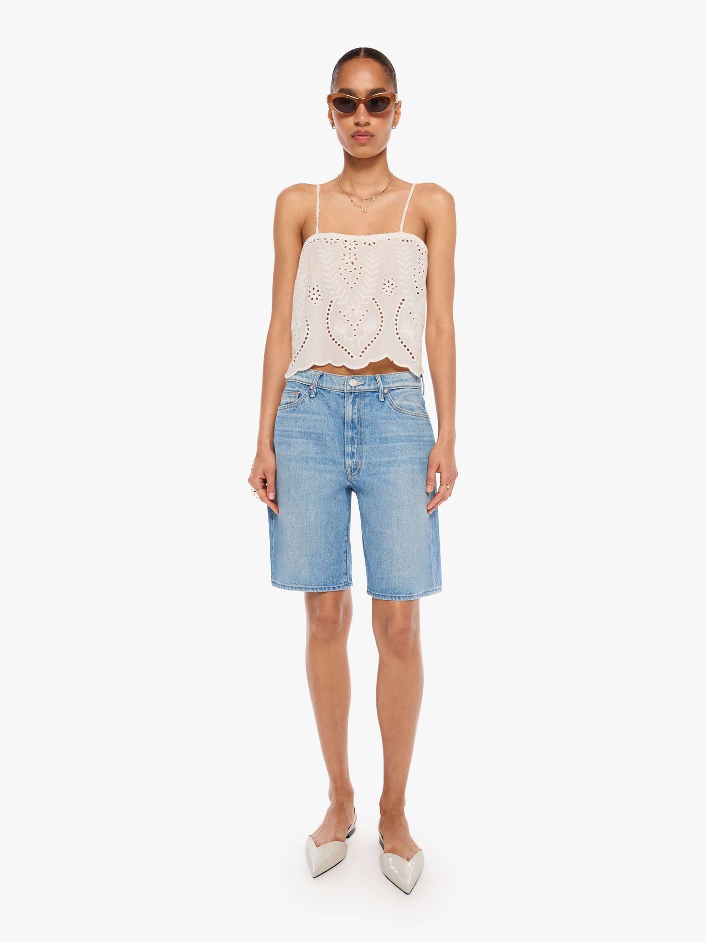 Mother Denim Natalie Martin Fern Cami ATHENA EMBROIDERY SALT