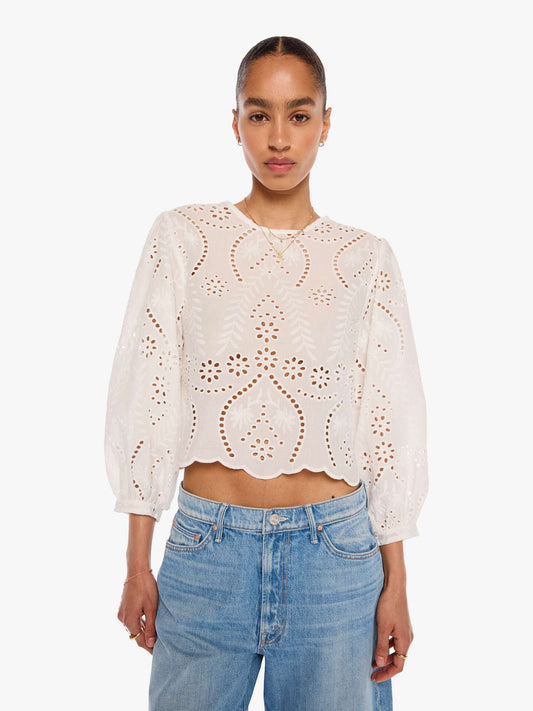 Mother Denim Natalie Martin Lisa Top ATHENA EMBROIDERY SALT