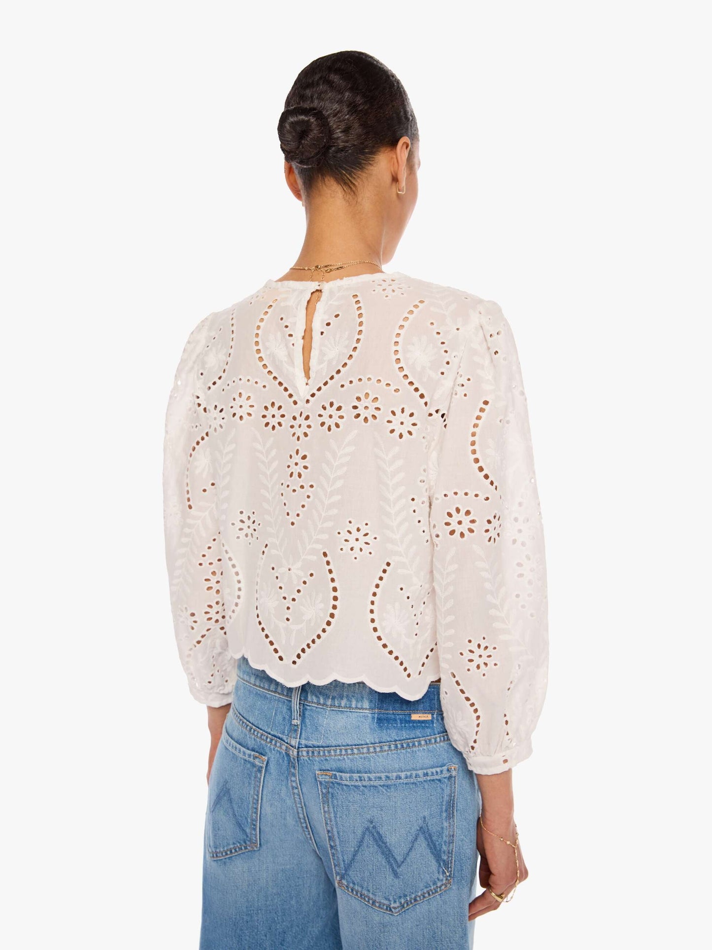 Mother Denim Natalie Martin Lisa Top ATHENA EMBROIDERY SALT