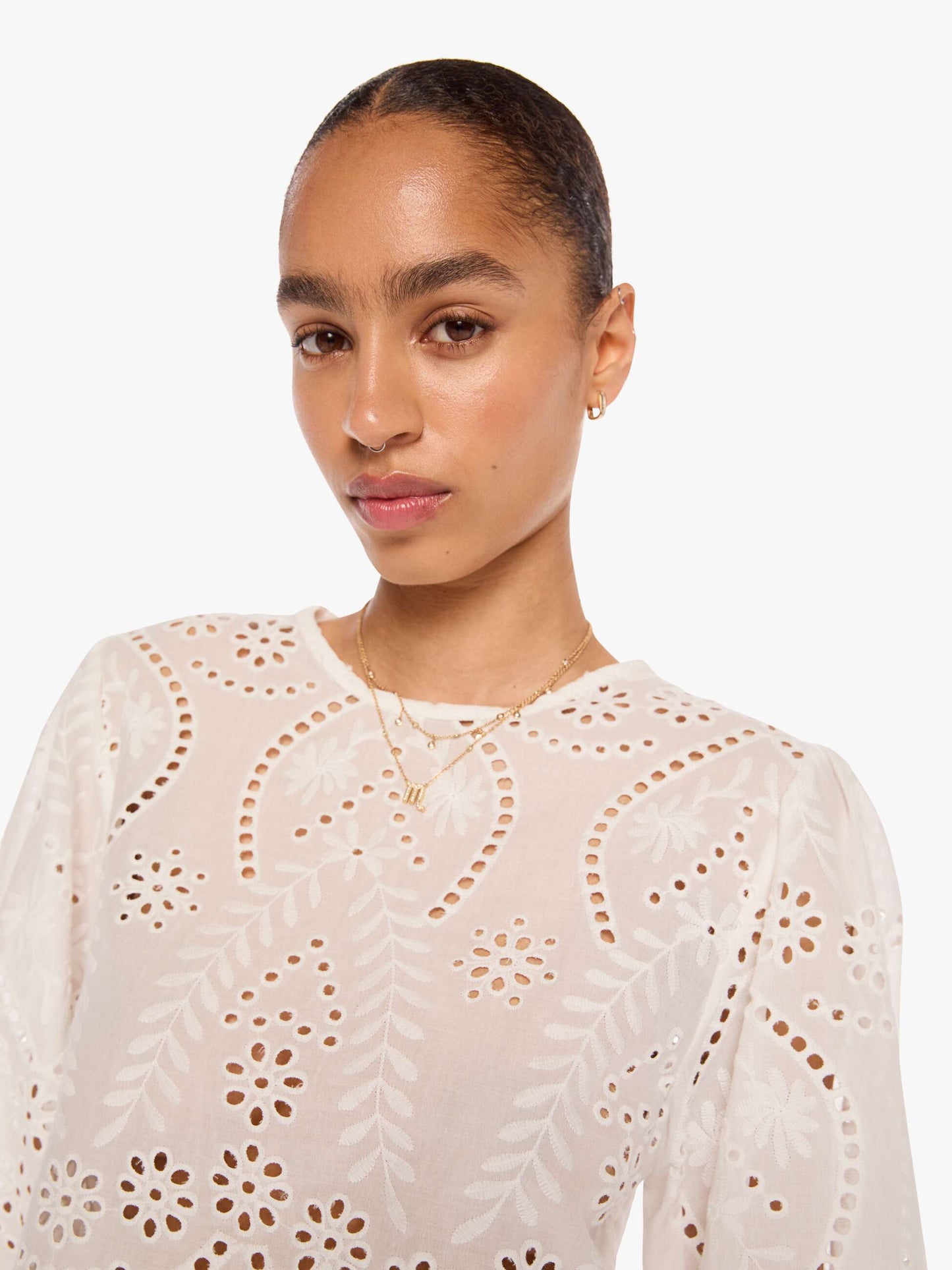 Mother Denim Natalie Martin Lisa Top ATHENA EMBROIDERY SALT