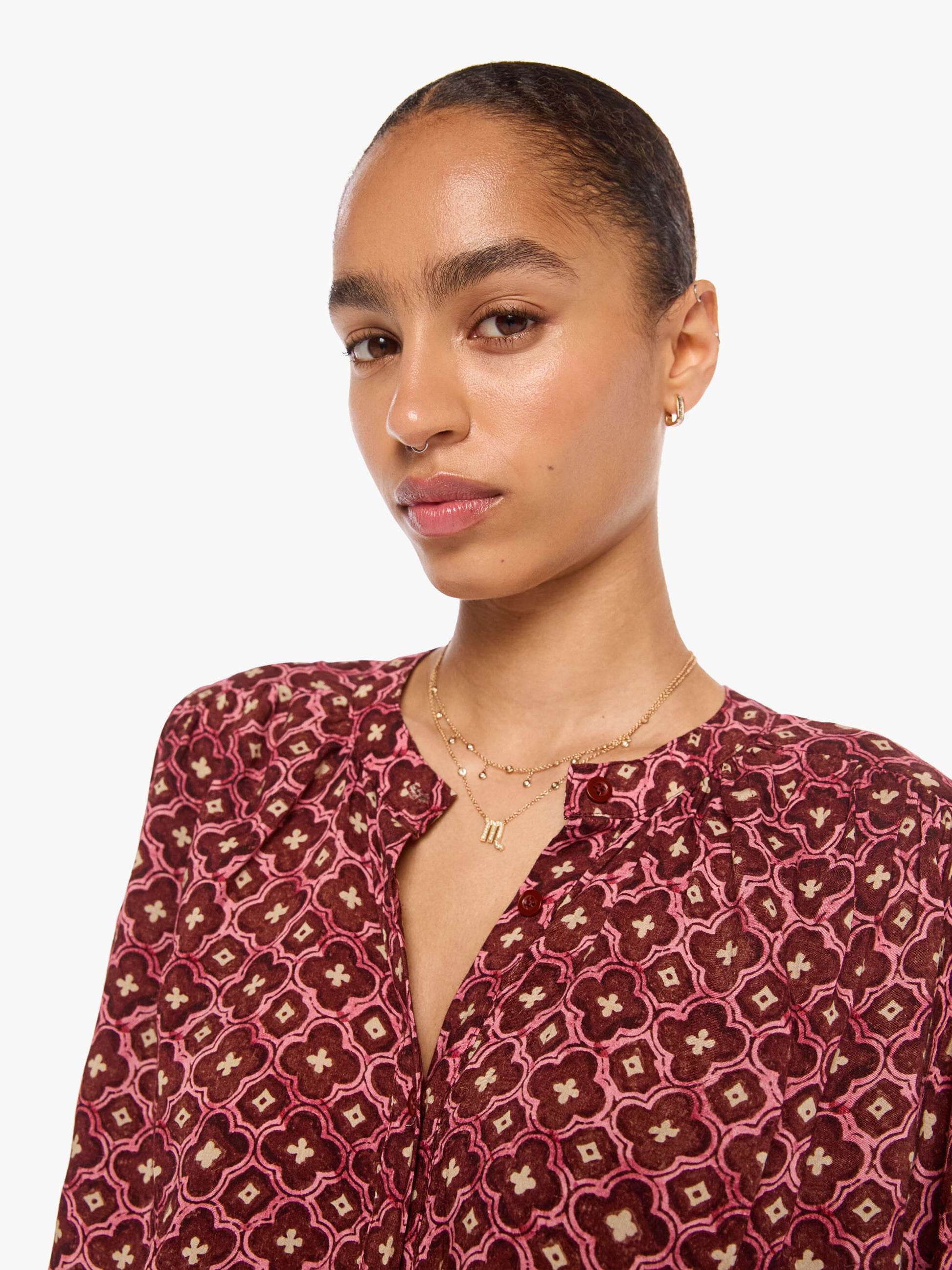Mother Denim Natalie Martin Tolan Shirt MOSAIC SPICE