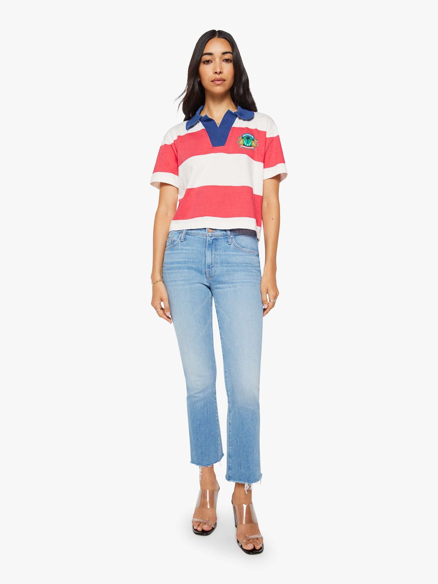 Mother Denim The S/S Match Teaberry And Fluff
