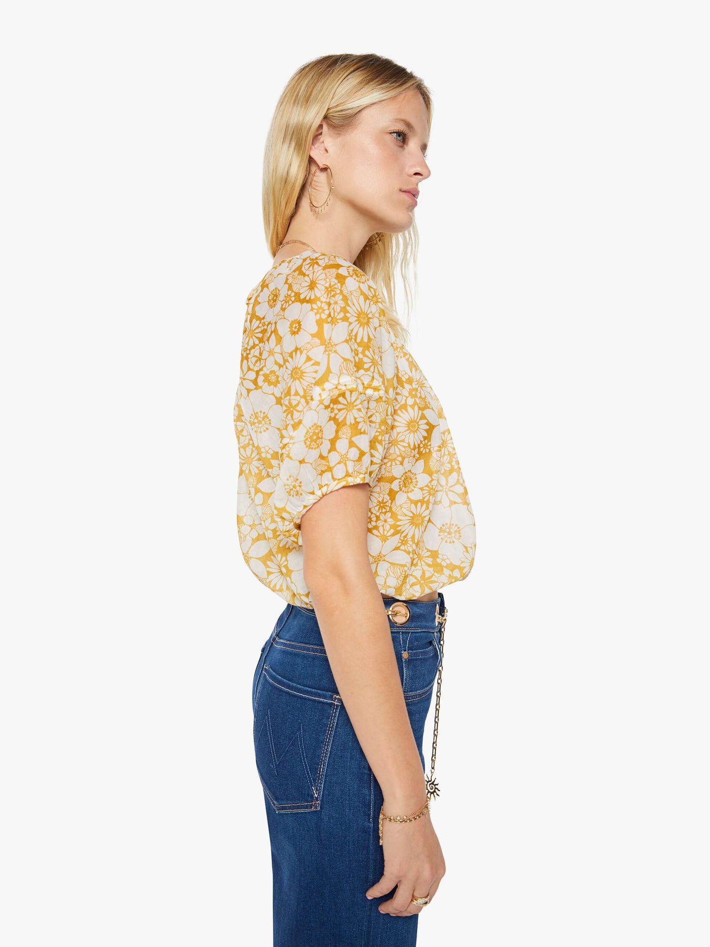 Mother Denim The Party In The Back Shirt Flower Notes