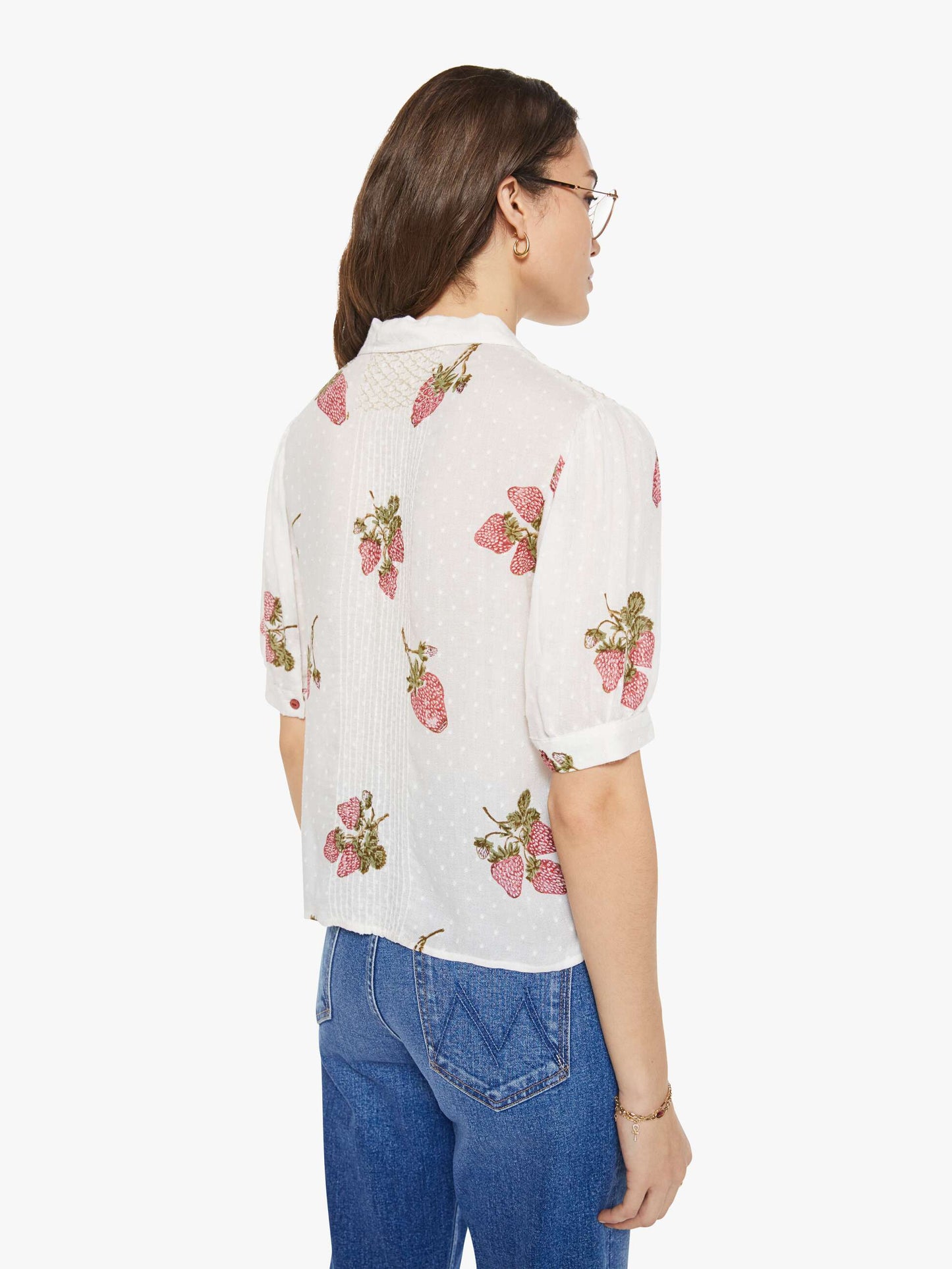 Mother Denim Alix of Bohemia Peyton Shirt STRAWBERRY DOT
