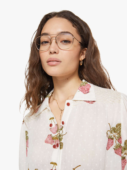 Mother Denim Alix of Bohemia Peyton Shirt STRAWBERRY DOT
