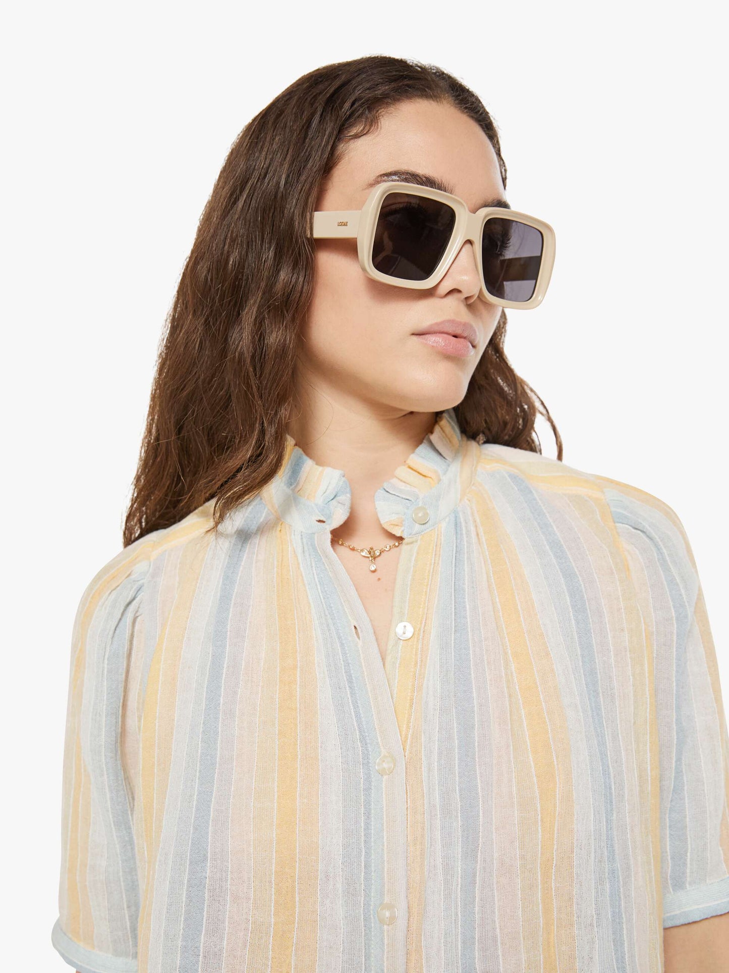 Mother Denim Alix of Bohemia Winnie Shirt SUNWASH STRIPE