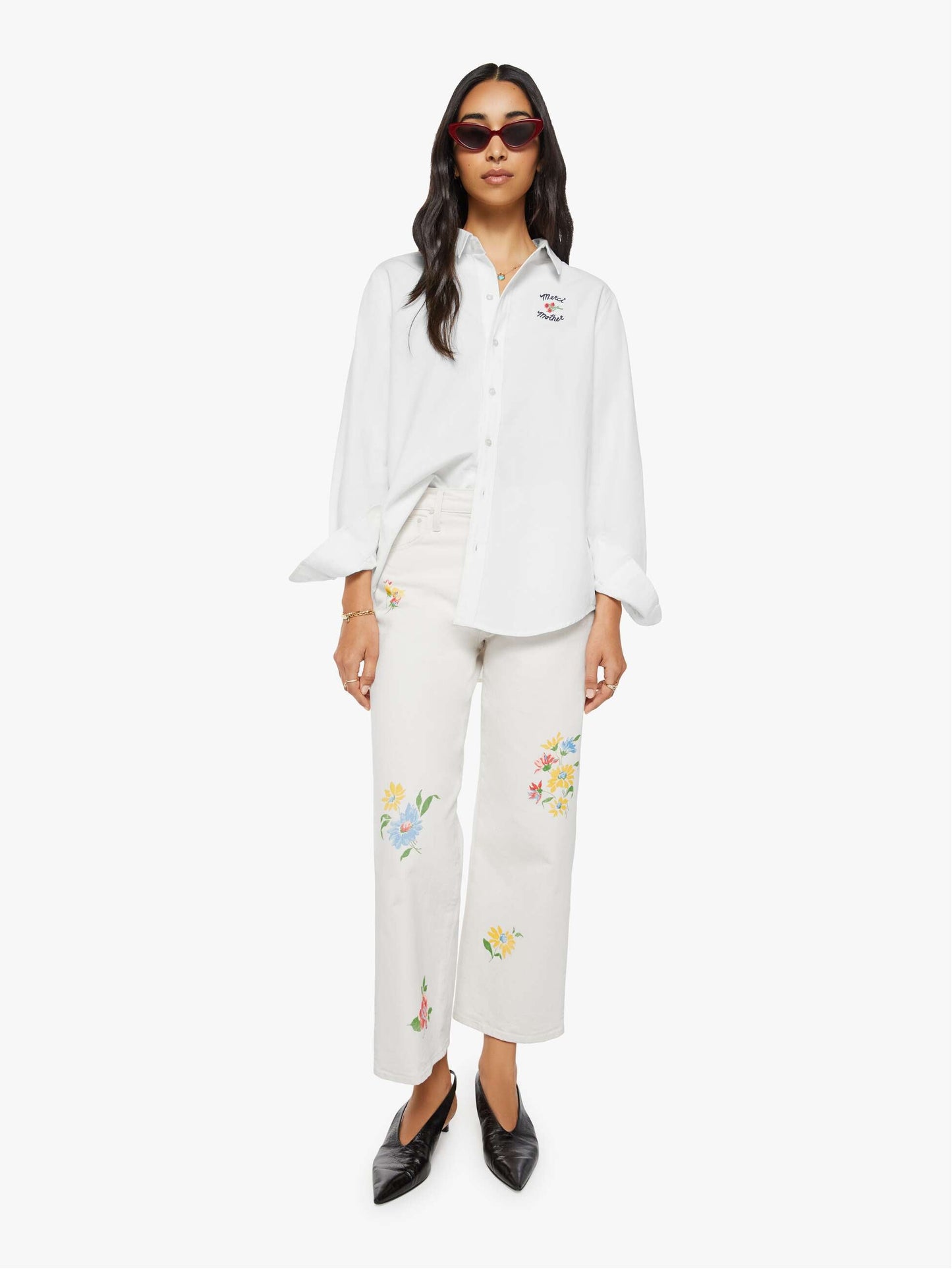 Mother Denim THE BESTIE OFFICE HOURS MERCI White