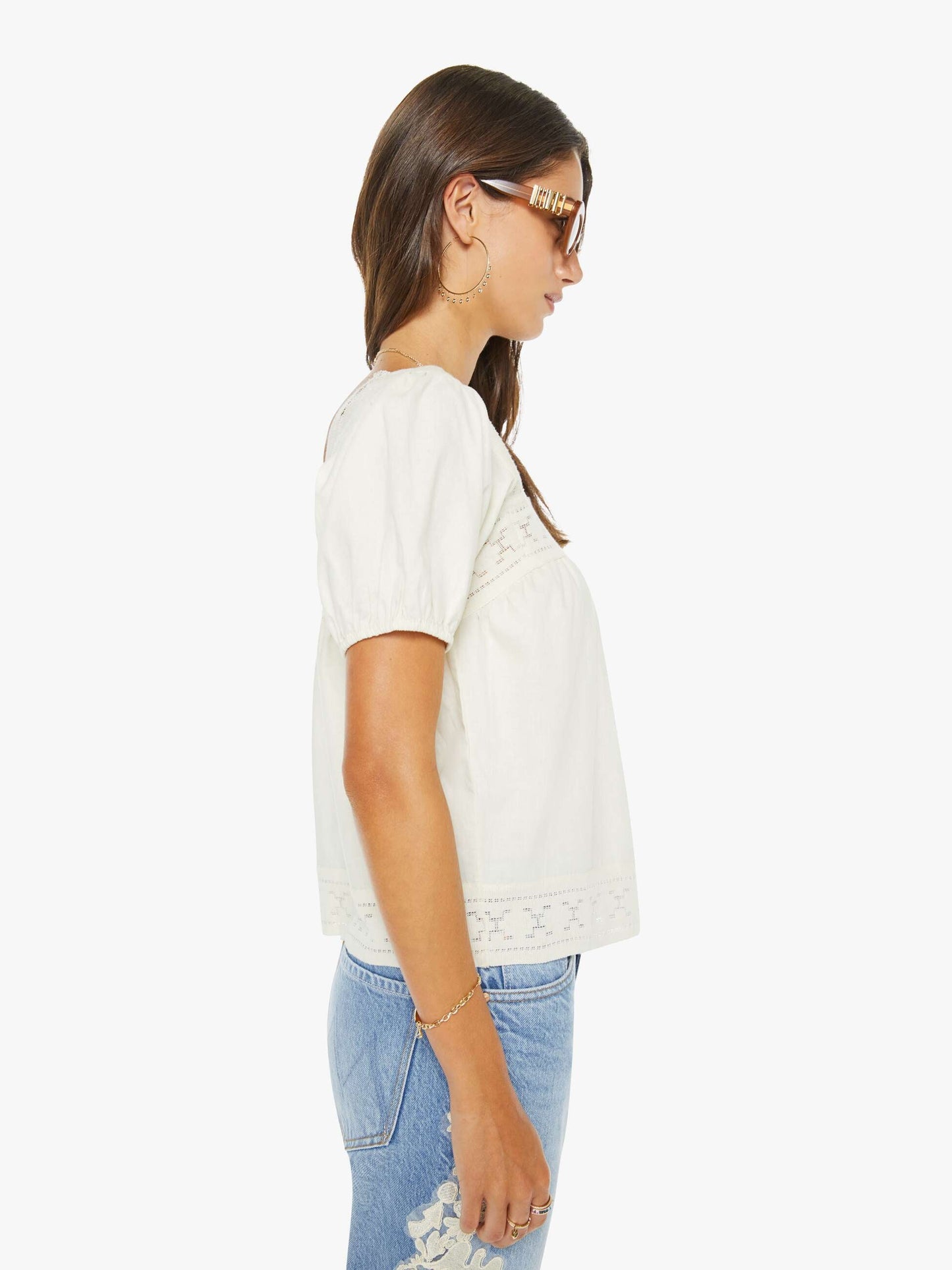 Mother Denim The Memory Lane Puff Sleeve Early Bird