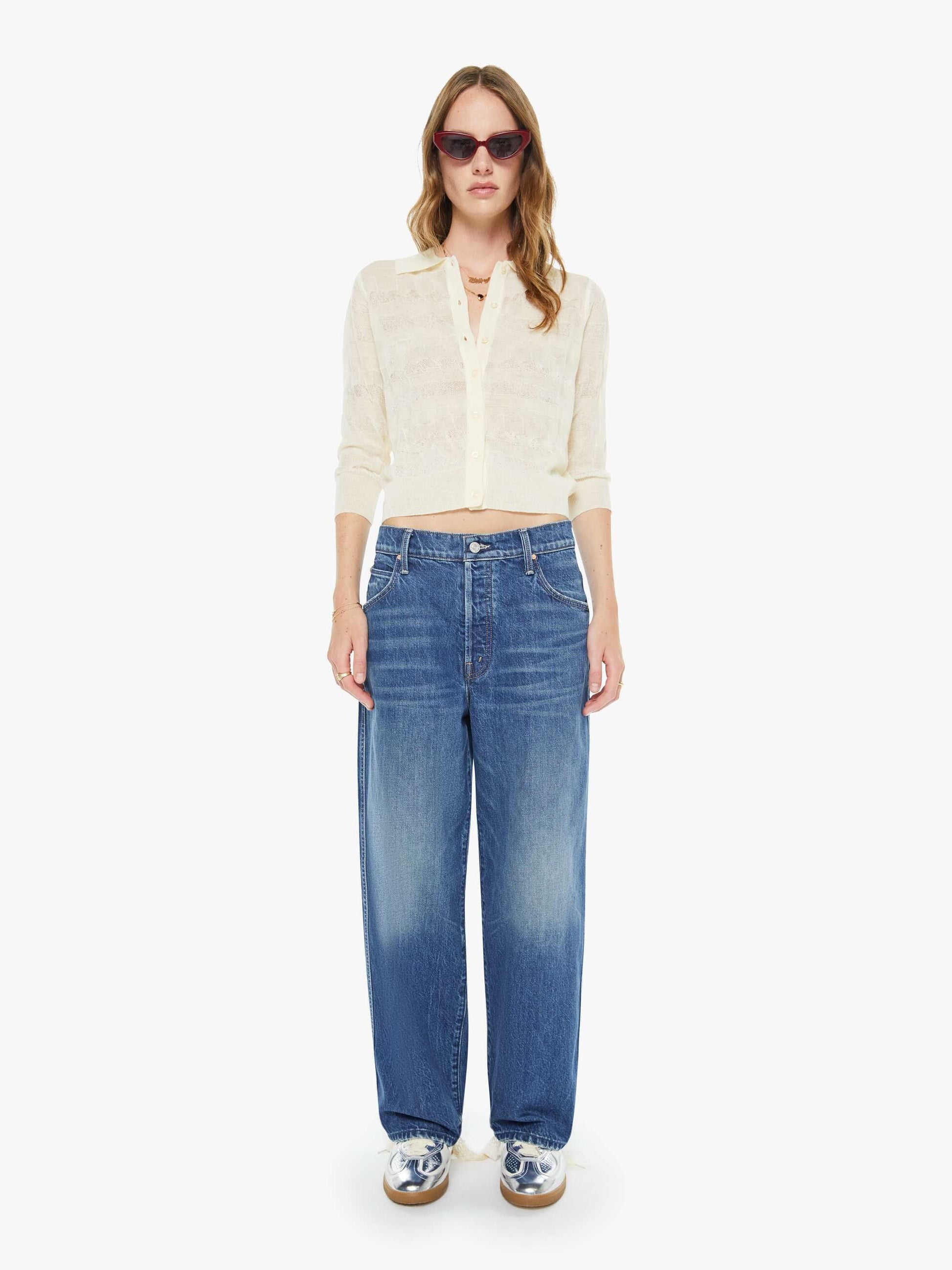 Mother Denim The Crop Raquette Drop Shot