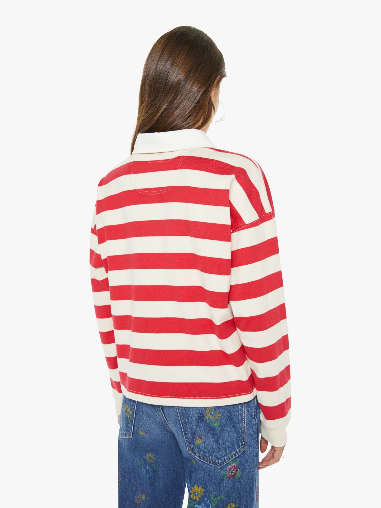 Mother Denim The Boxy Match Tango Red And Cream