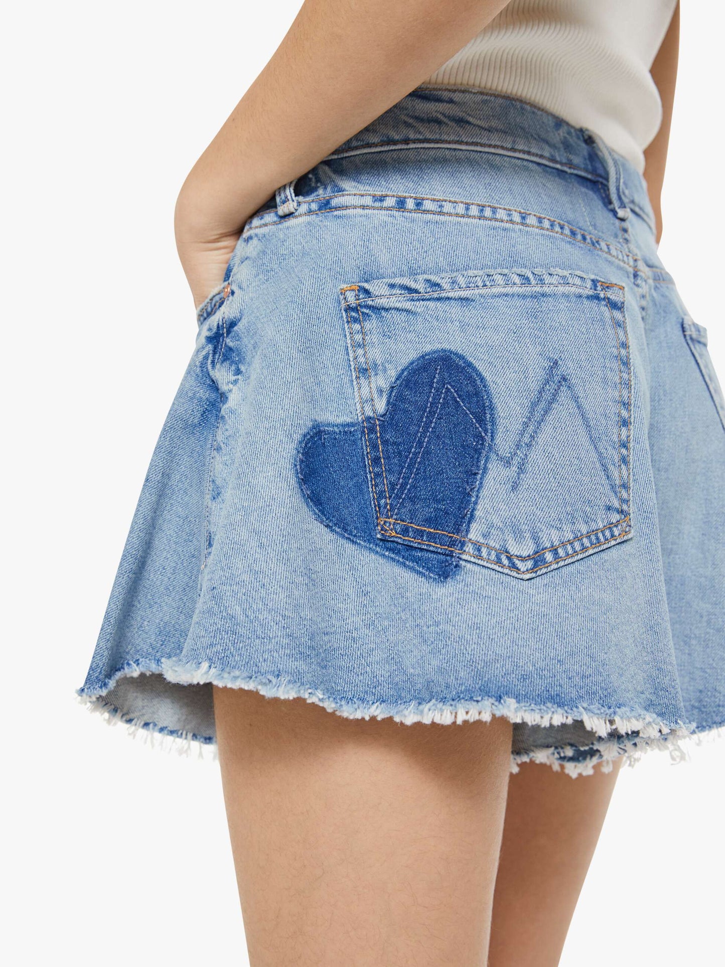 Mother Denim The Flutter Short Fray Blue (Medium)