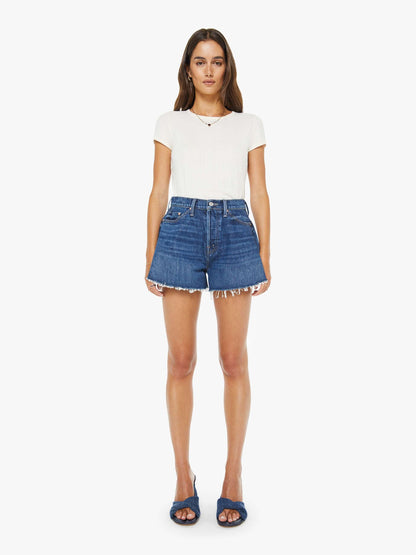 Mother Denim The Flutter Short Fray Blue (Dark)