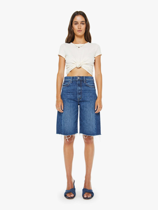 Mother Denim The Half-Pipe Bermuda Fray Blue (Dark)
