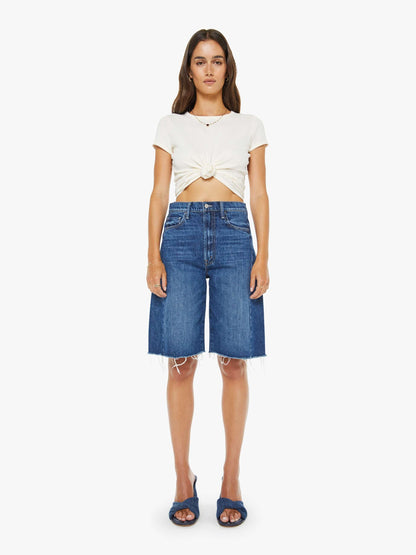 Mother Denim The Half-Pipe Bermuda Fray Blue (Dark)