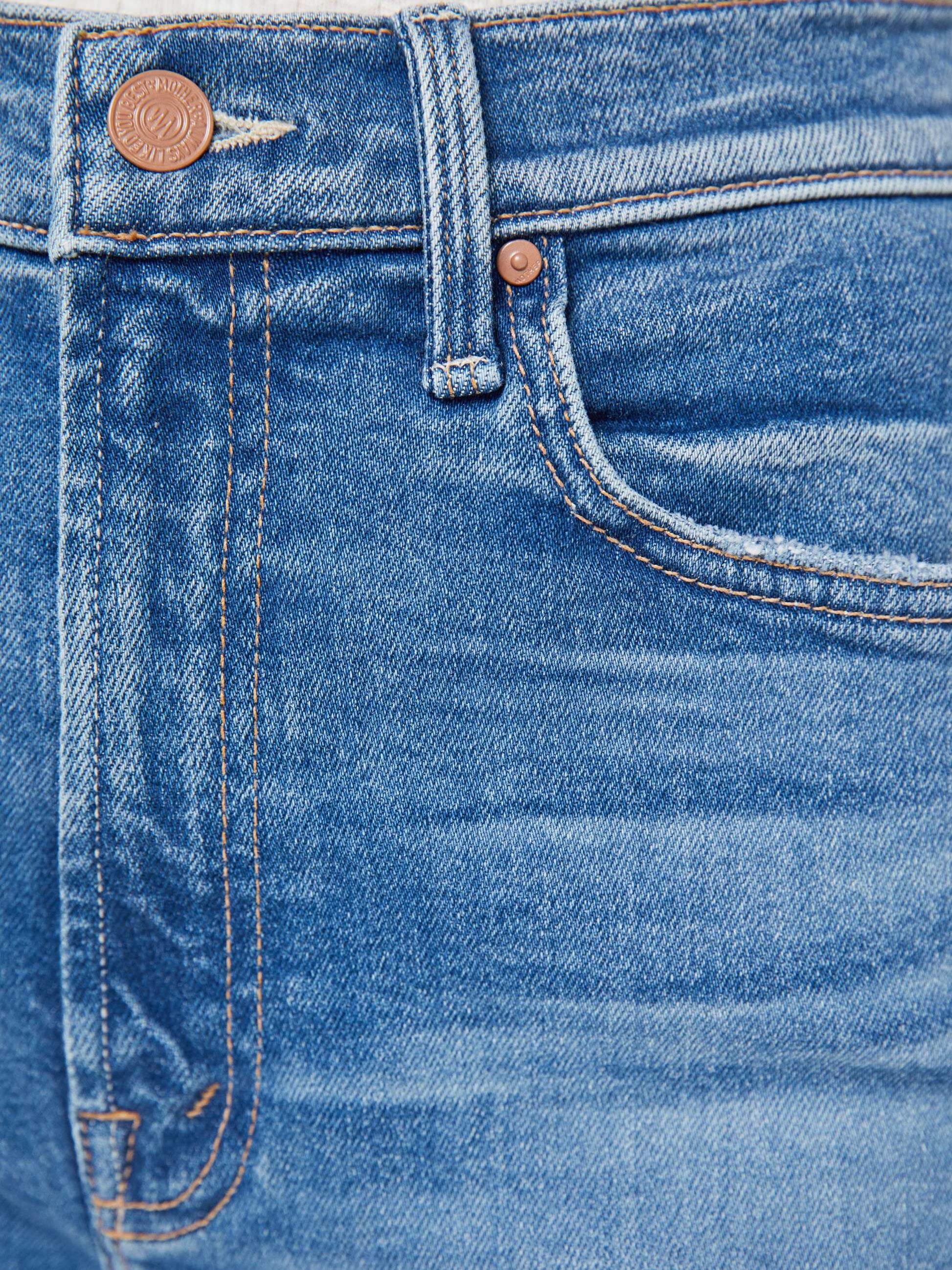 Mother Denim High Waisted Rider Bermuda Short Fray Float My Boat