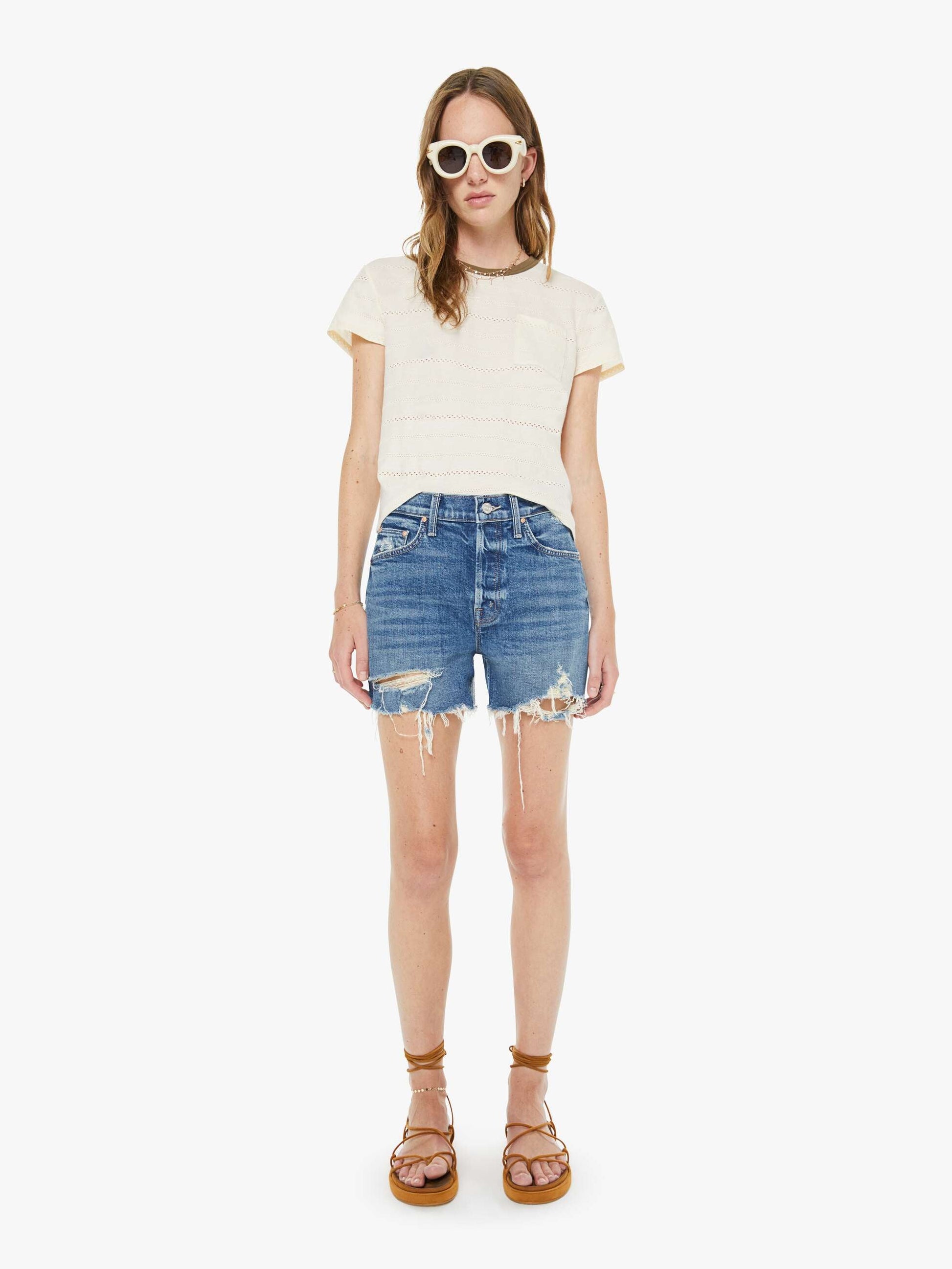 Mother Denim The Skipper Short N' Long Chew Girls Just Want To Have Sun