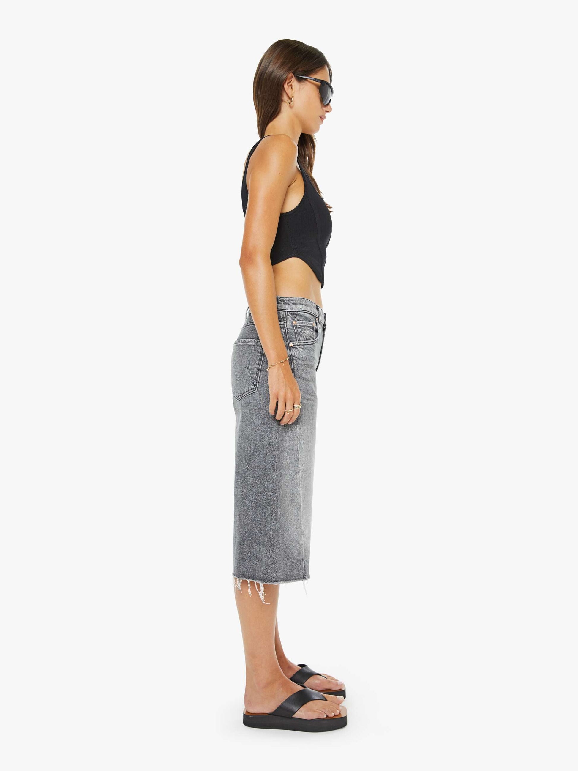 Mother Denim The Whole Lot Zip Twist Fray Bait And Switch
