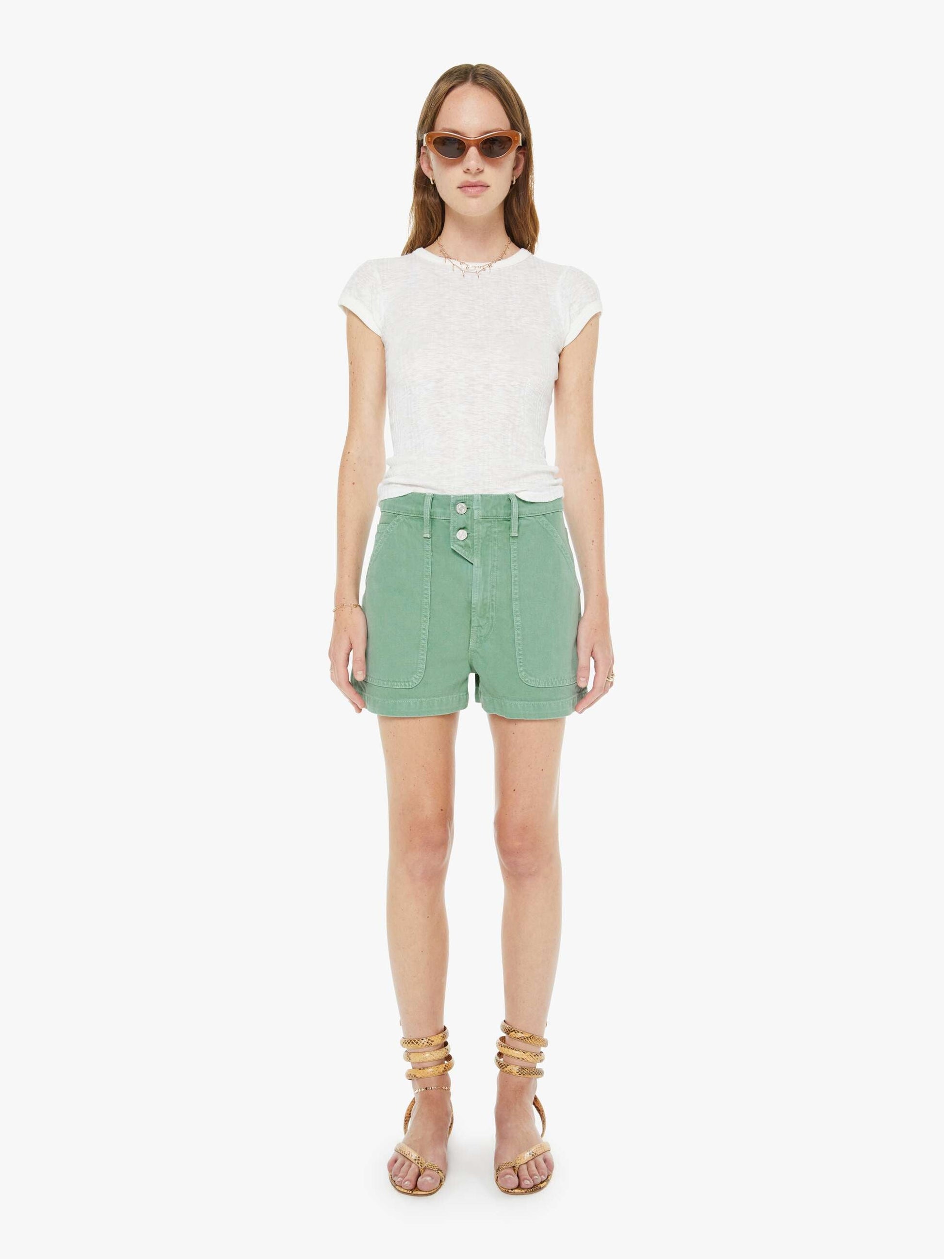 Mother Denim The Detour Short Creme De Menthe