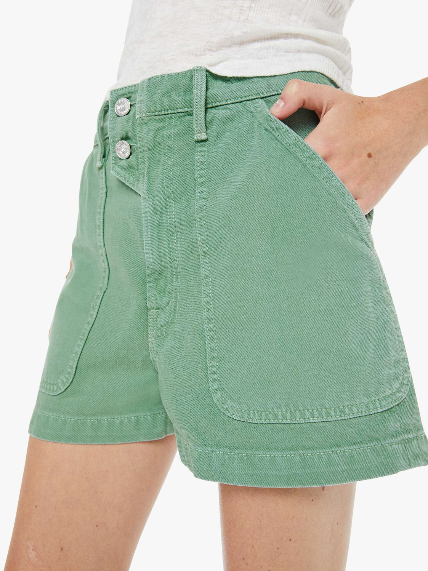 Mother Denim The Detour Short Creme De Menthe