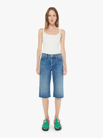 Mother Denim The Kick It Half N' Half Fray Green Thumb