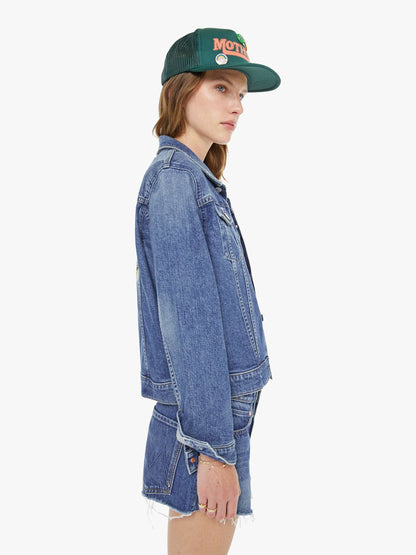Mother Denim The Kick It Half N' Half Fray Green Thumb