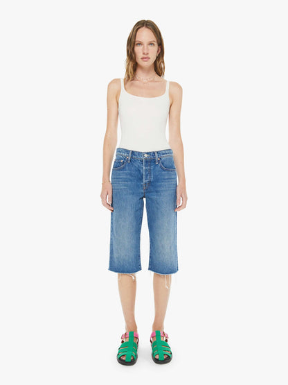 Mother Denim The Kick It Half N' Half Fray Green Thumb