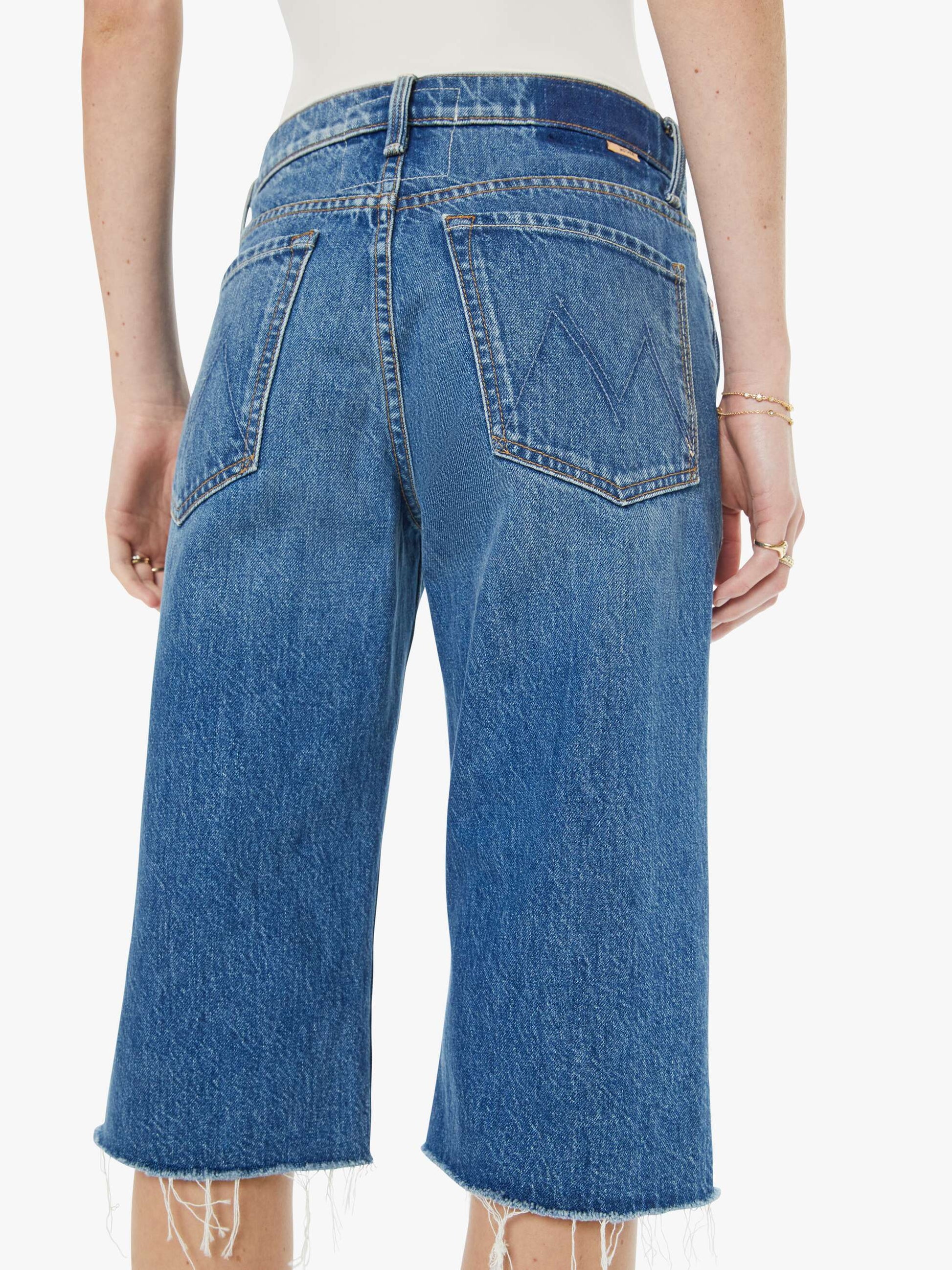 Mother Denim The Kick It Half N' Half Fray Green Thumb
