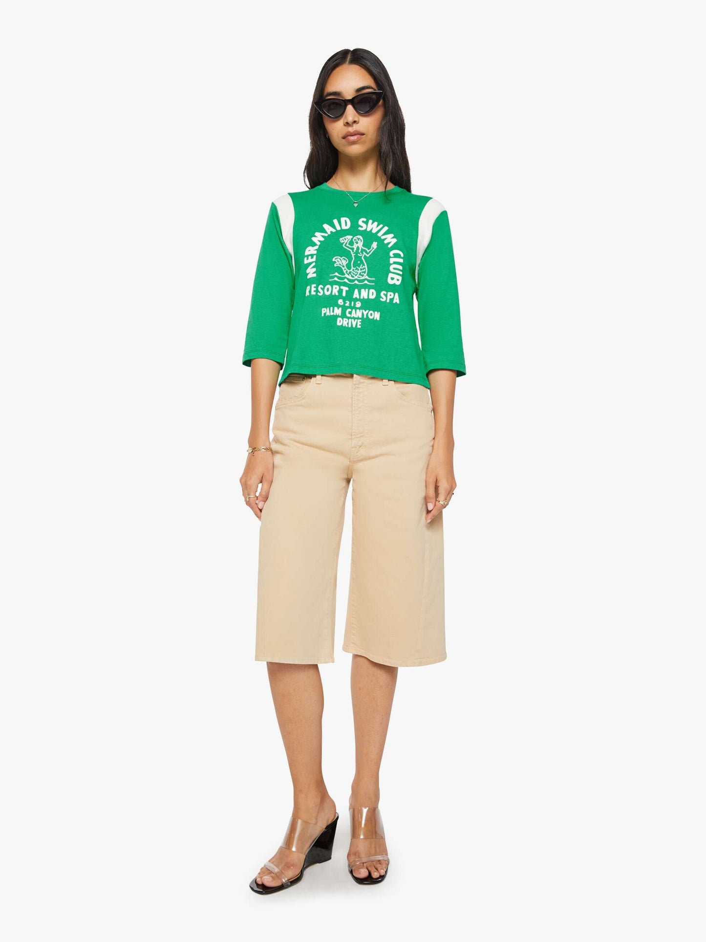 Mother Denim The Whole Lot Twist Zip Almond Buff