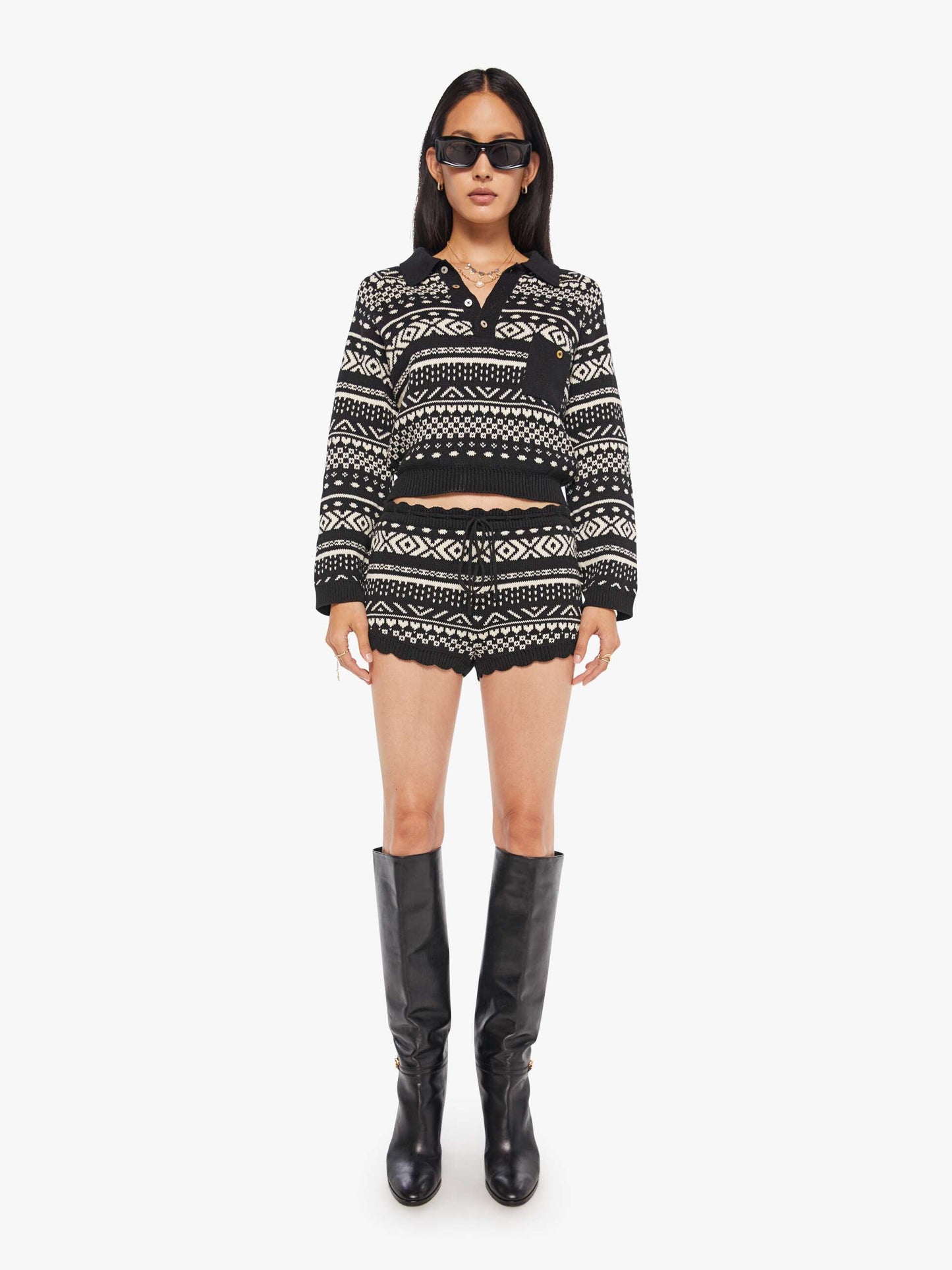 Mother Denim Alix Of Bohemia Shea Short BLACK MARBLE