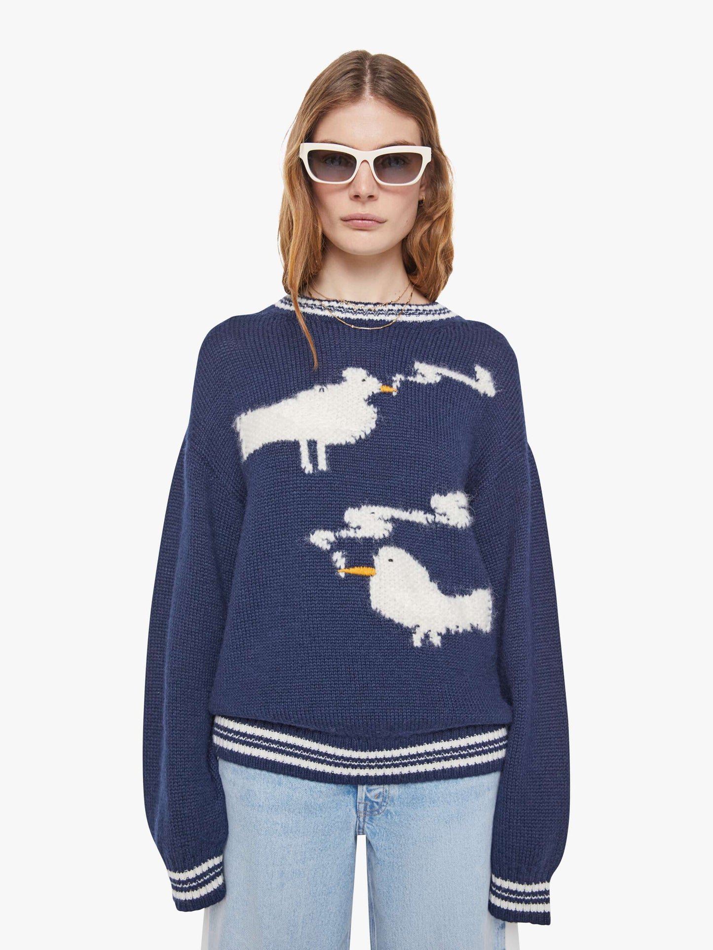 Mother Denim The Oversized Jumper Blue (Navy)