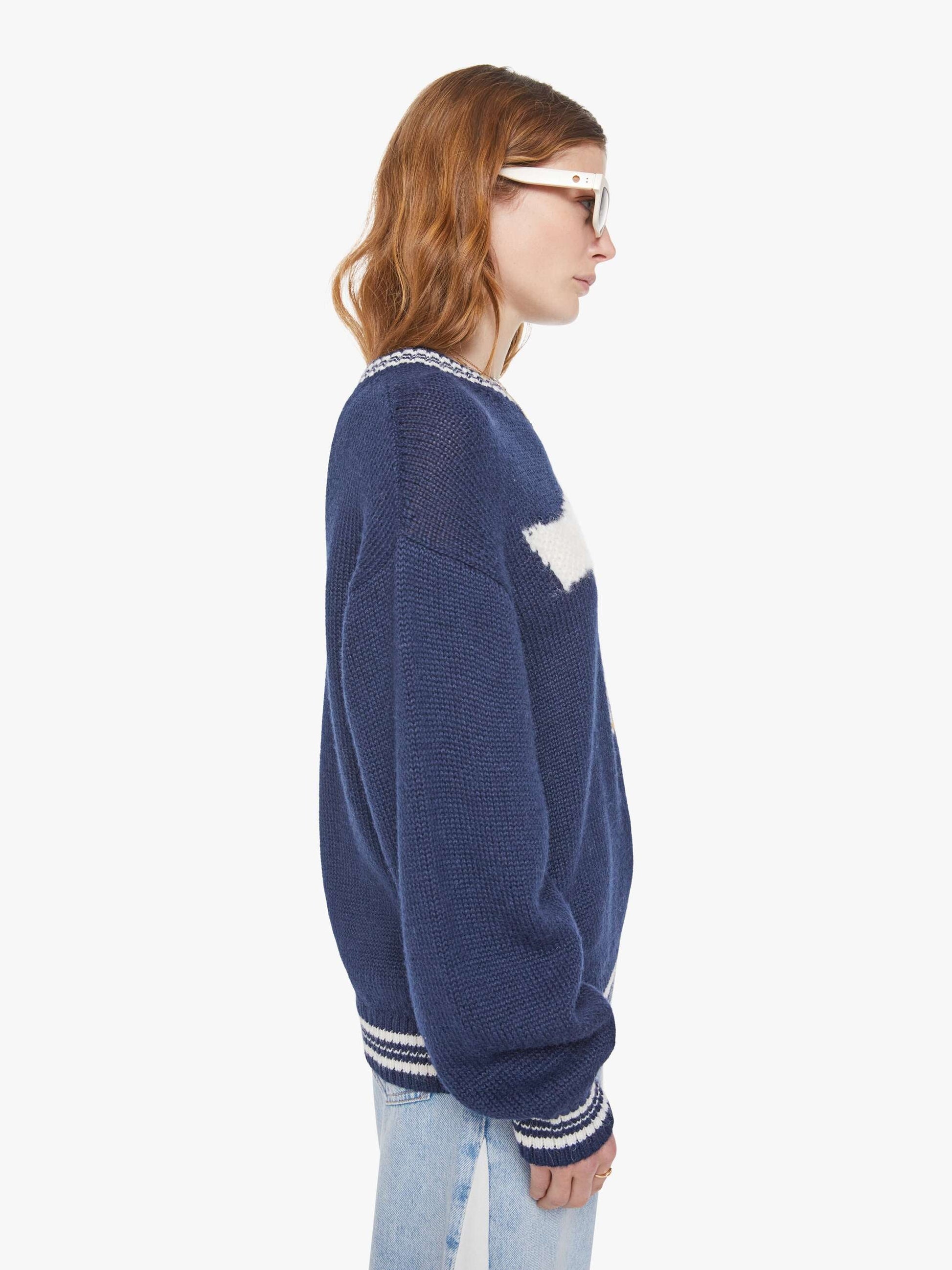 Mother Denim The Oversized Jumper Blue (Navy)