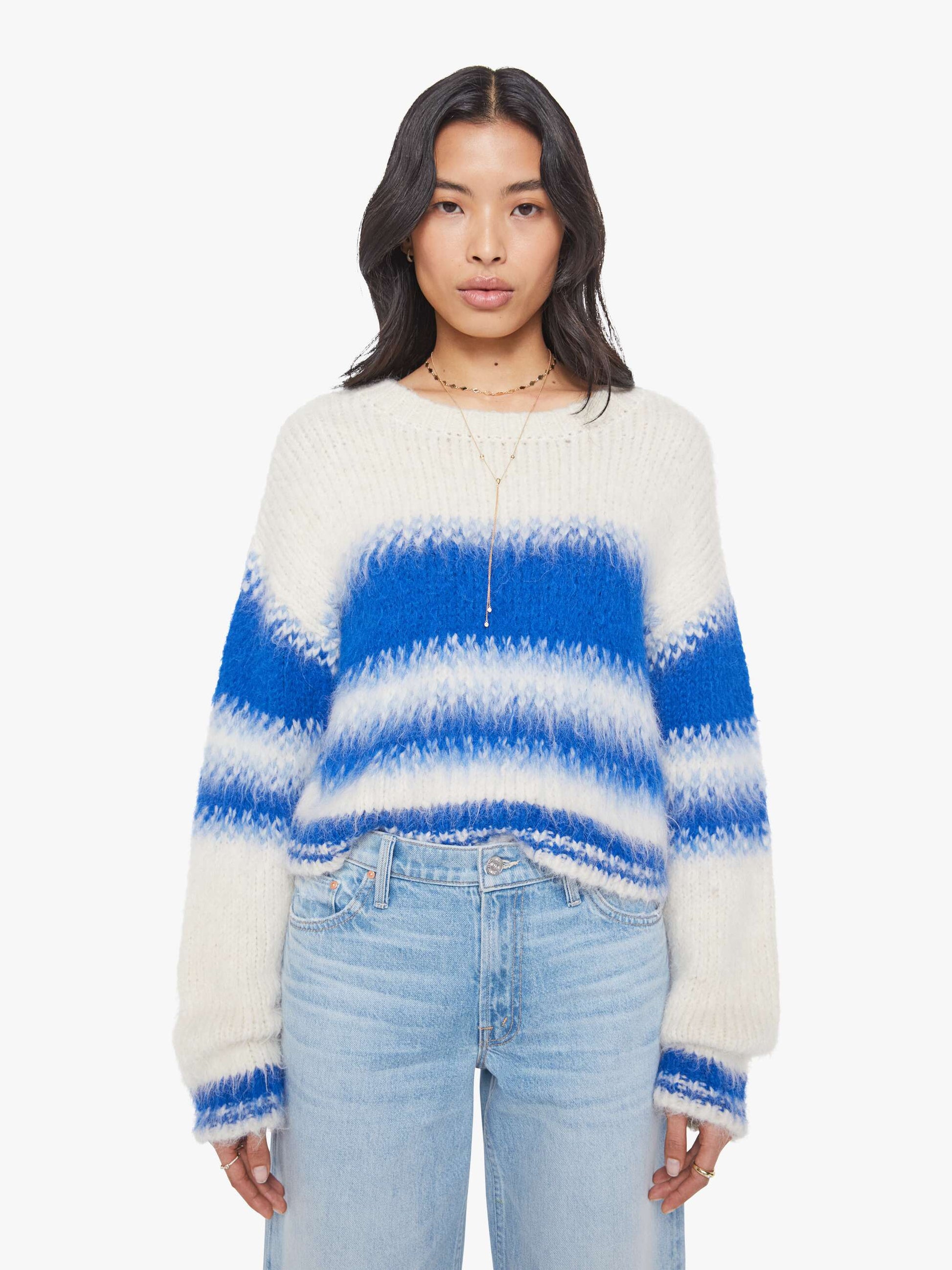 Mother Denim The Crop Jumper Blurred Lines