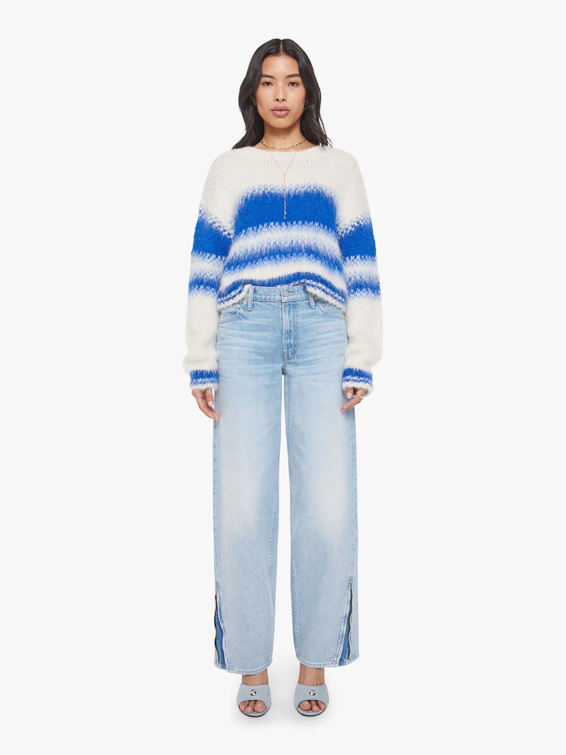 Mother Denim The Crop Jumper Blurred Lines