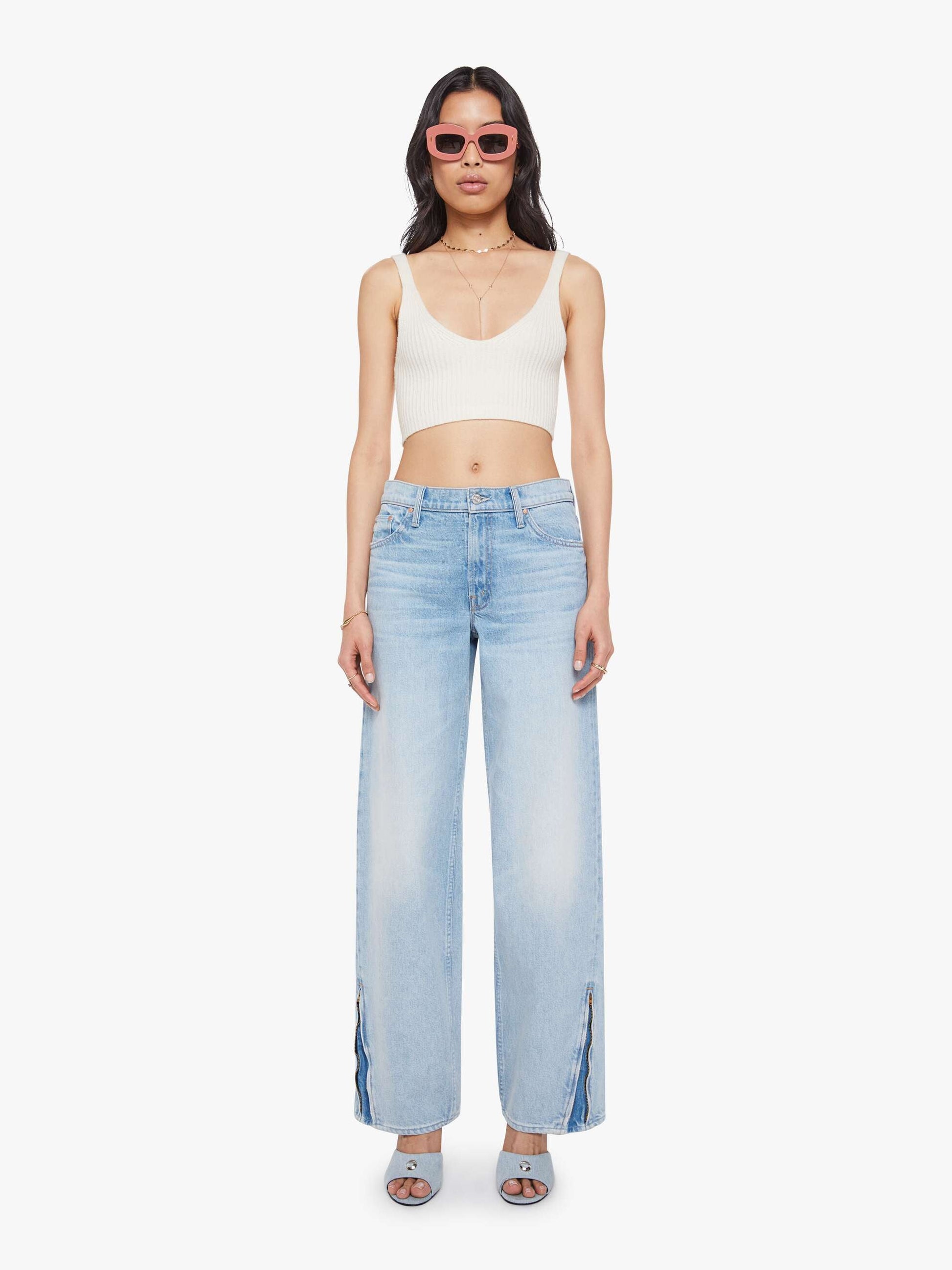 Mother Denim The Crop Jumper Blurred Lines