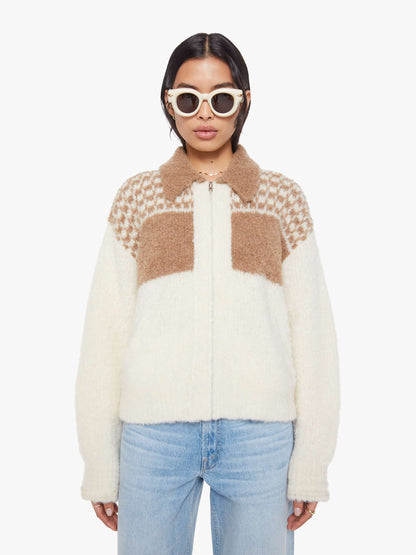 Mother Denim The Zip Raquette Cardigan Fluff Back