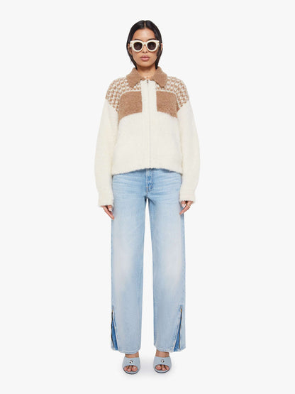Mother Denim The Zip Raquette Cardigan Fluff Back