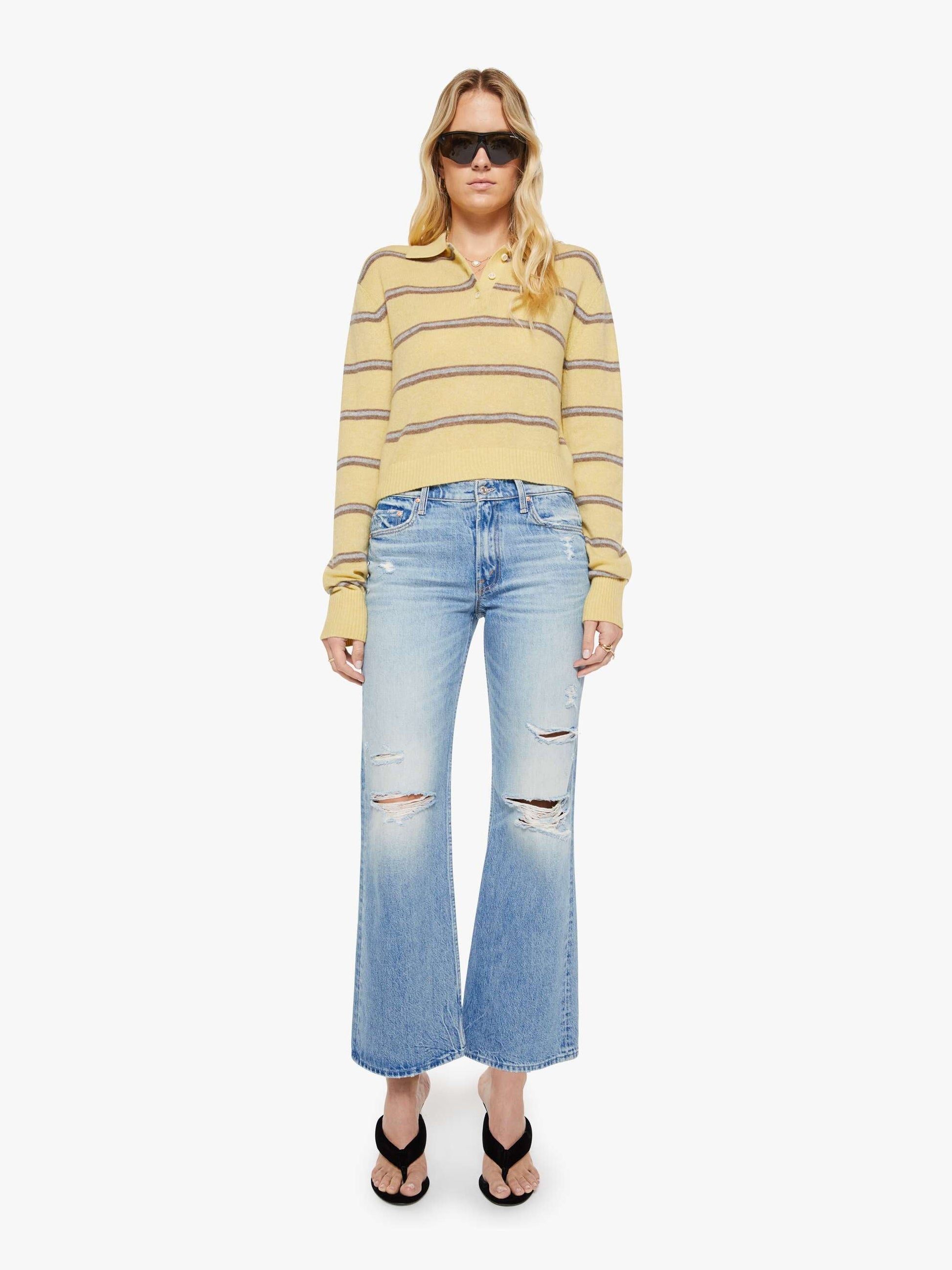 Mother Denim Eterne Barrett Sweater BUTTER STRIPE