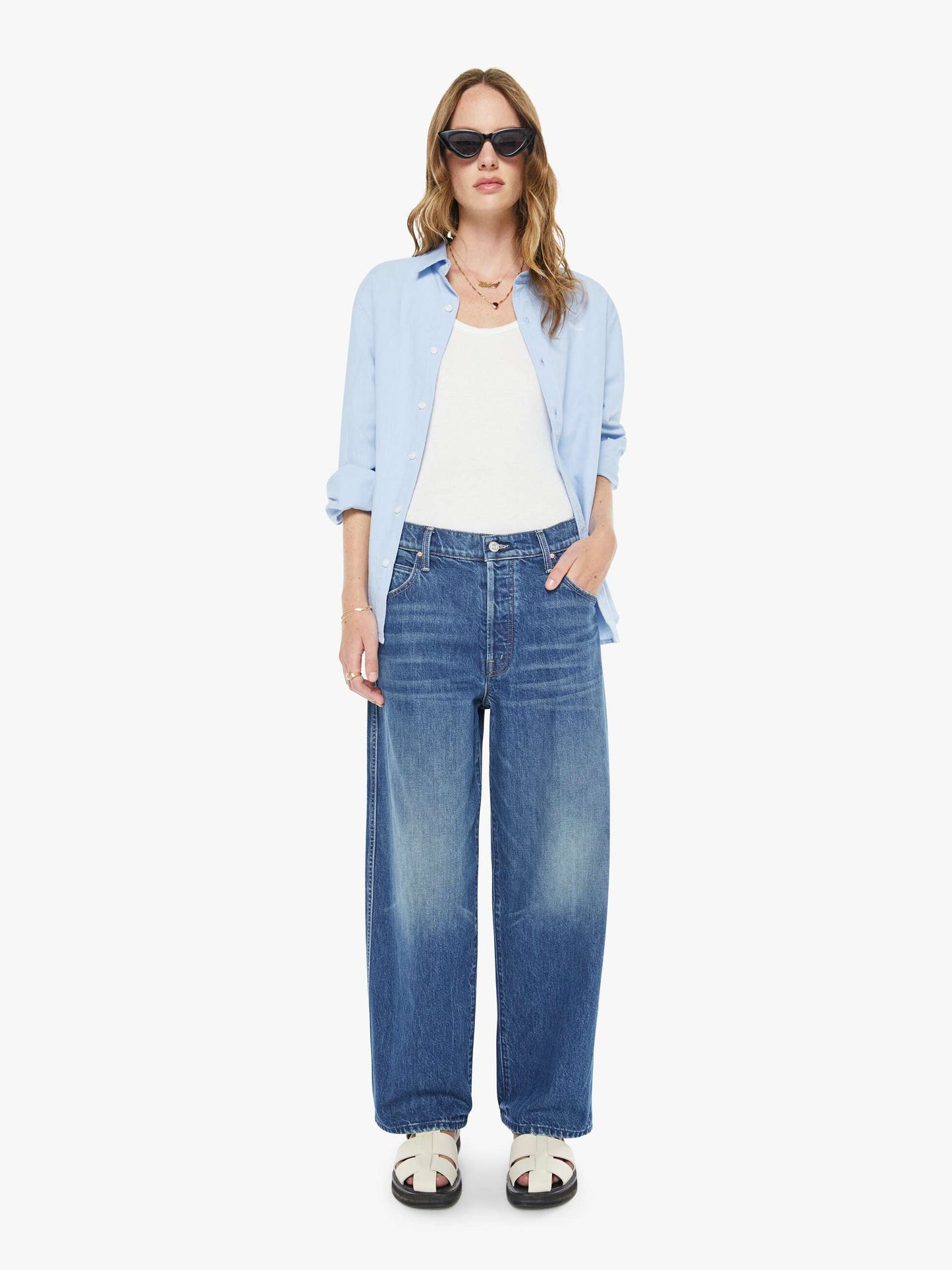 Mother Denim The Crop Raquette Drop Shot