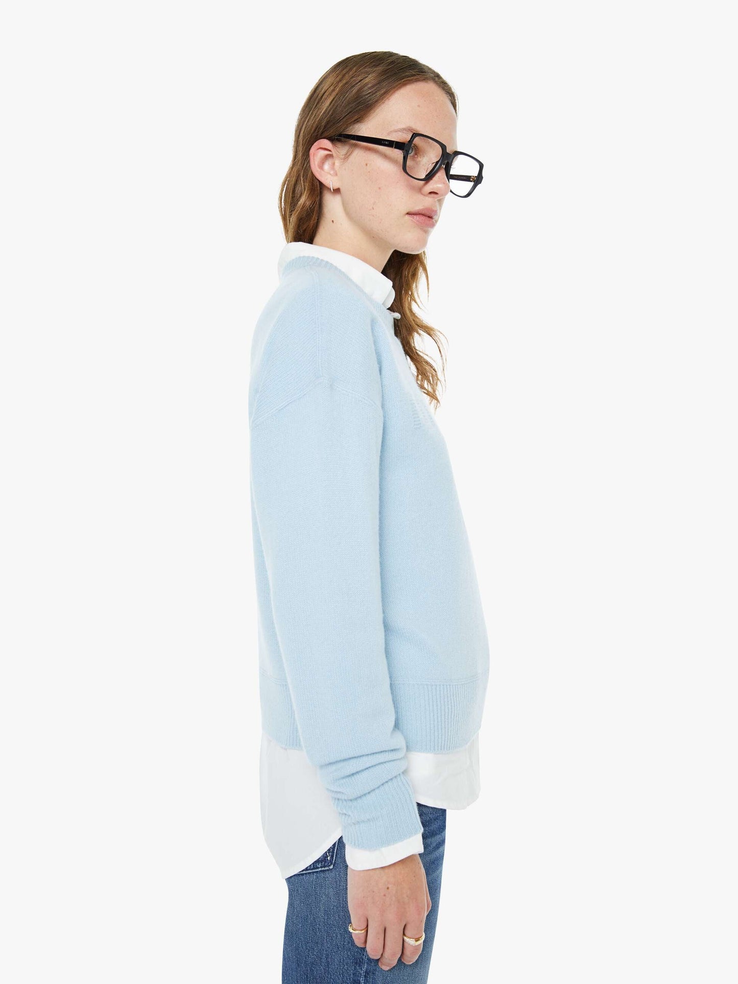 Mother Denim The Logo Jumper Light Blue