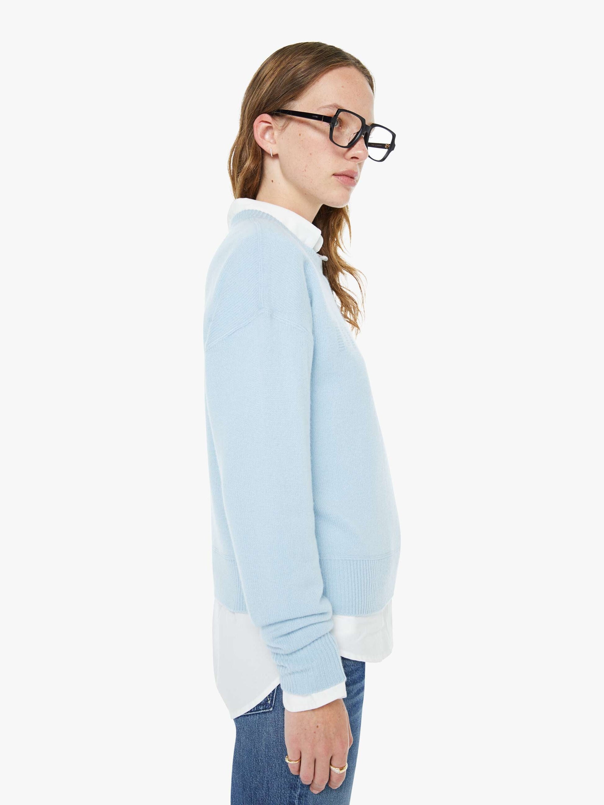 Mother Denim The Logo Jumper Light Blue