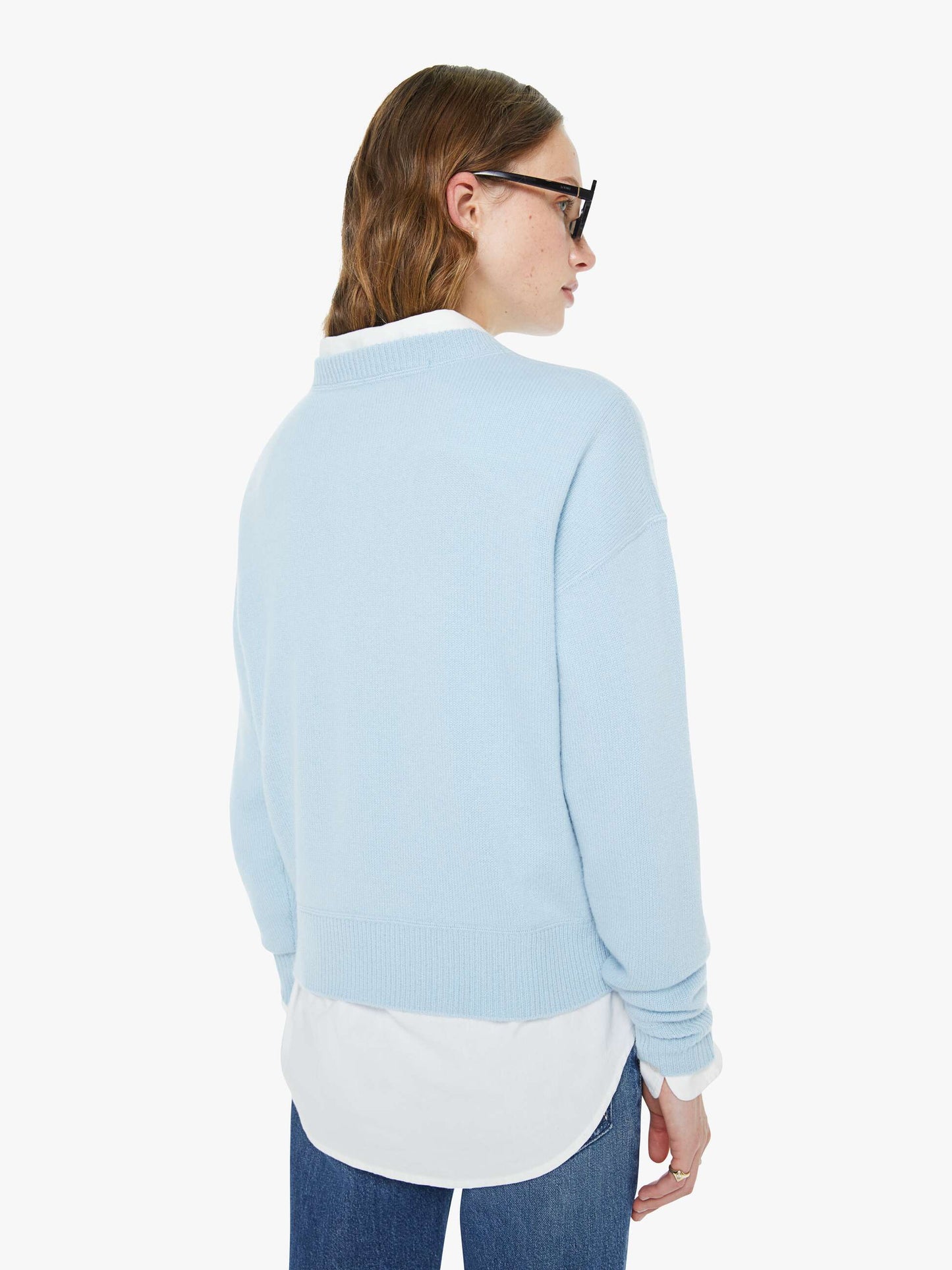Mother Denim The Logo Jumper Light Blue