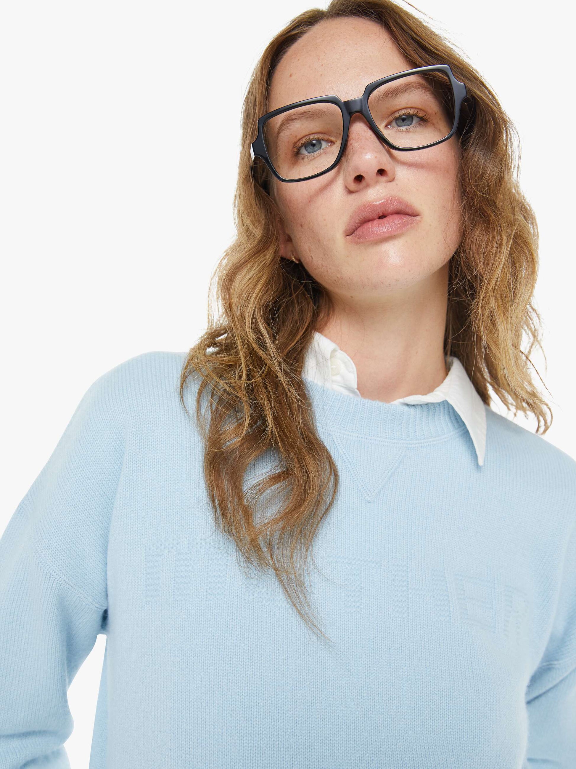 Mother Denim The Logo Jumper Light Blue