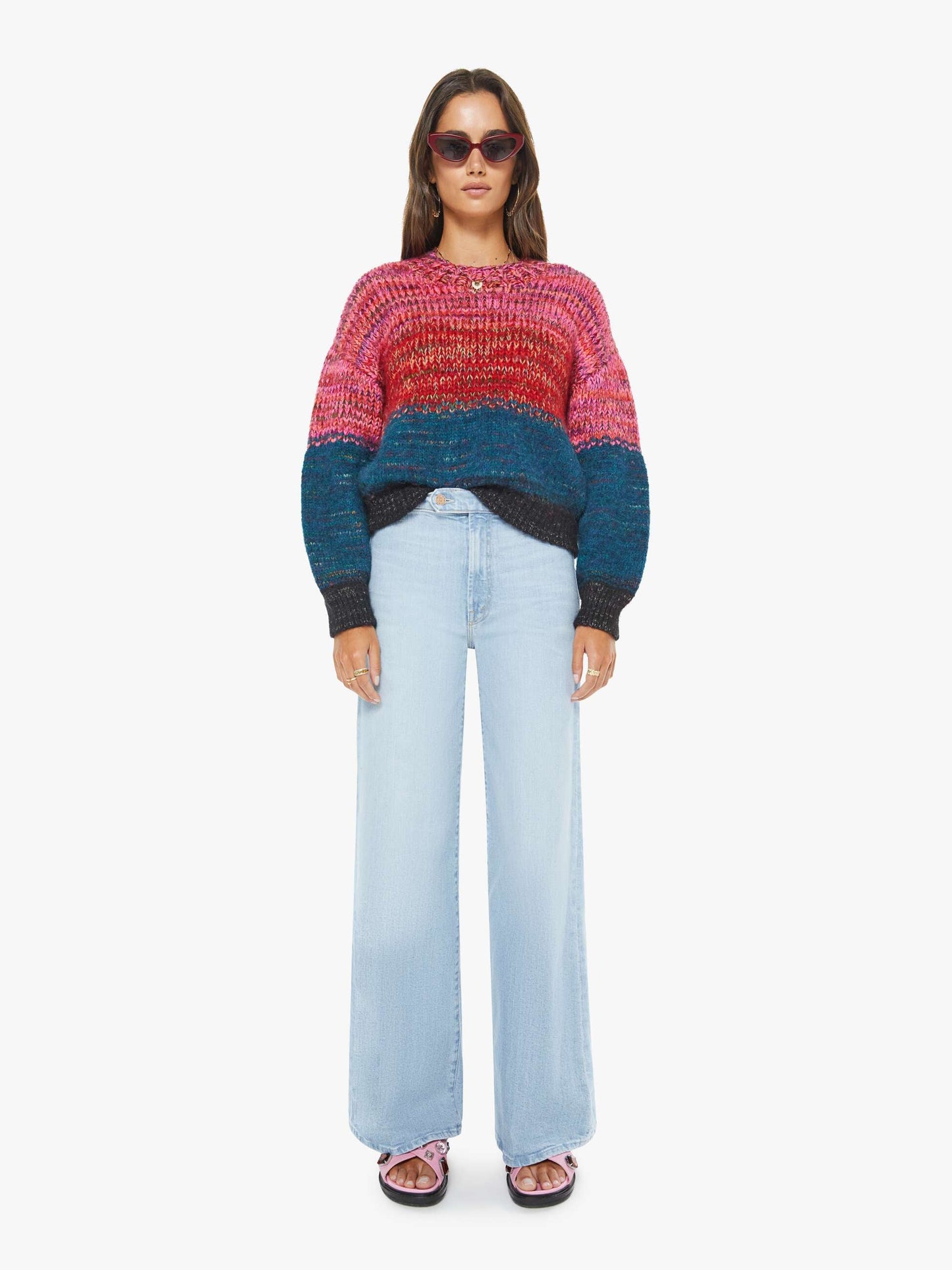 Mother Denim The Crop Pullover Dusk To Dawn