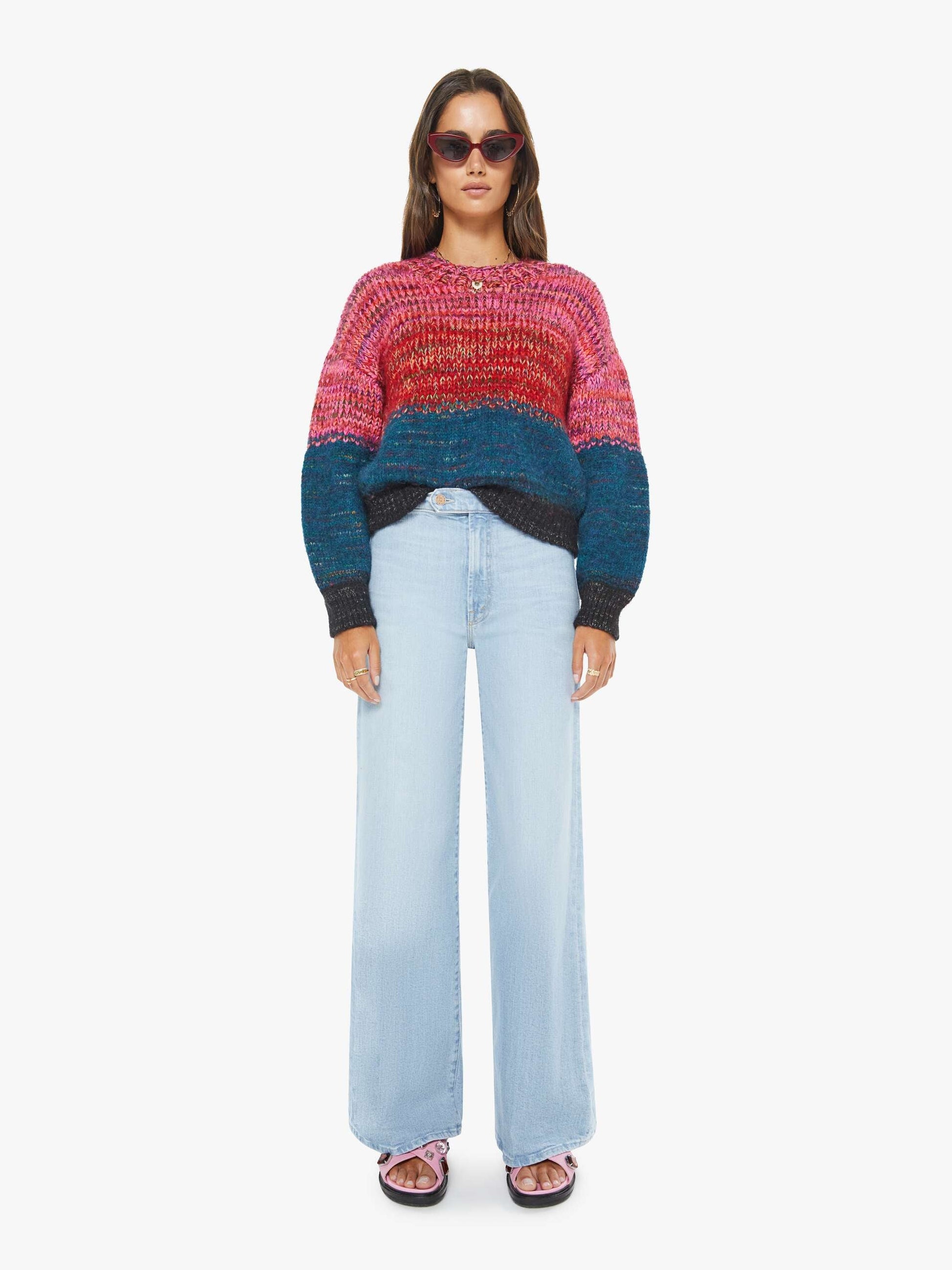 Mother Denim The Crop Pullover Dusk To Dawn