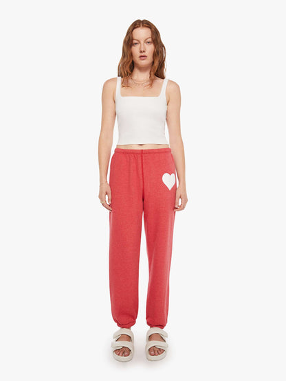 Mother Denim SPRWMN Heart Sweatpant Red