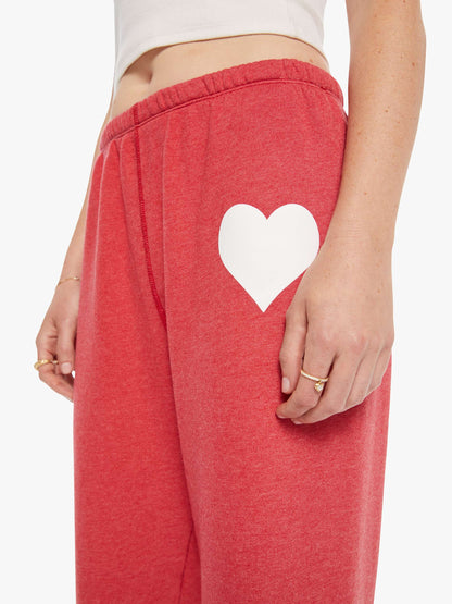 Mother Denim SPRWMN Heart Sweatpant Red